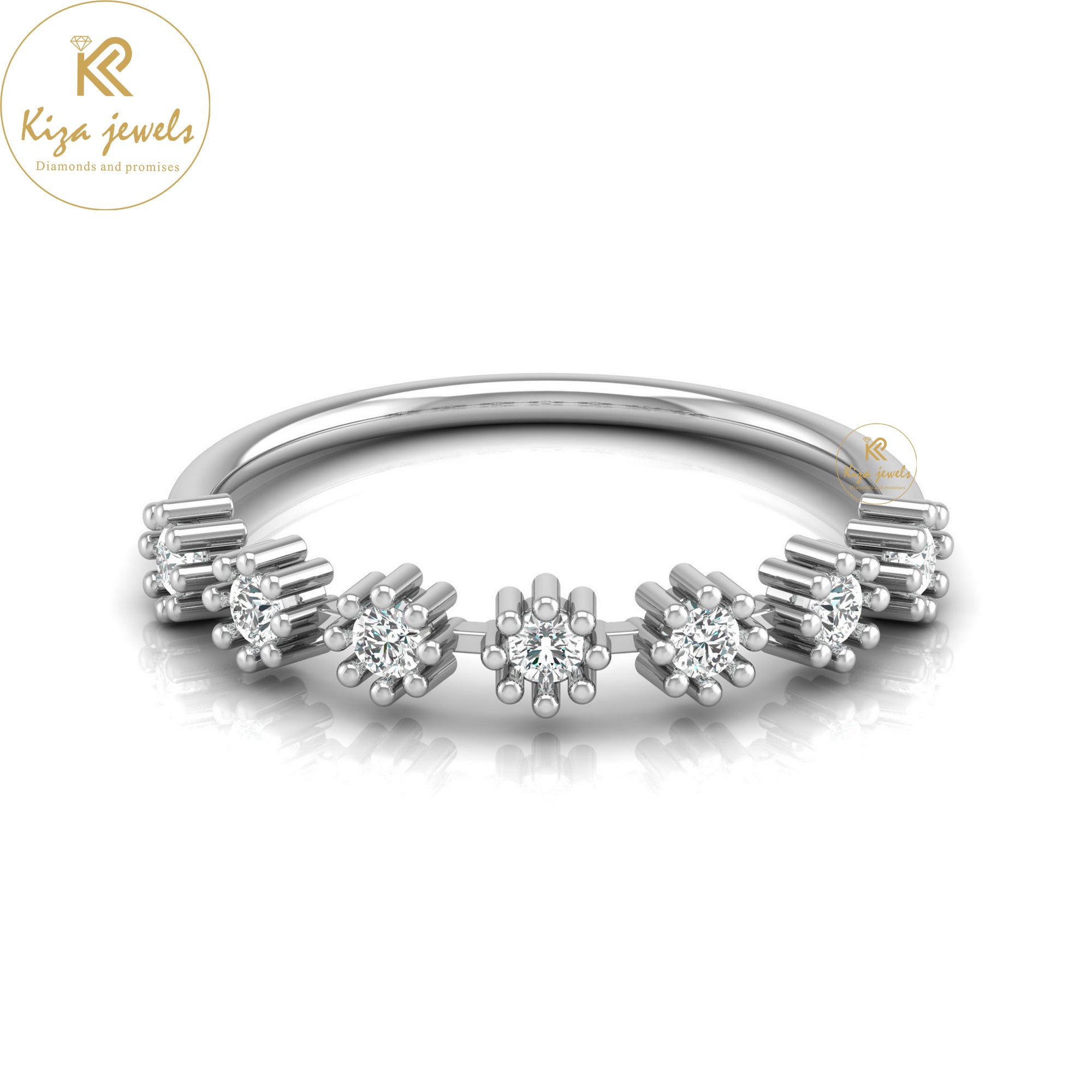 0.21 TDW Round Cut Minimalist Diamond Ring