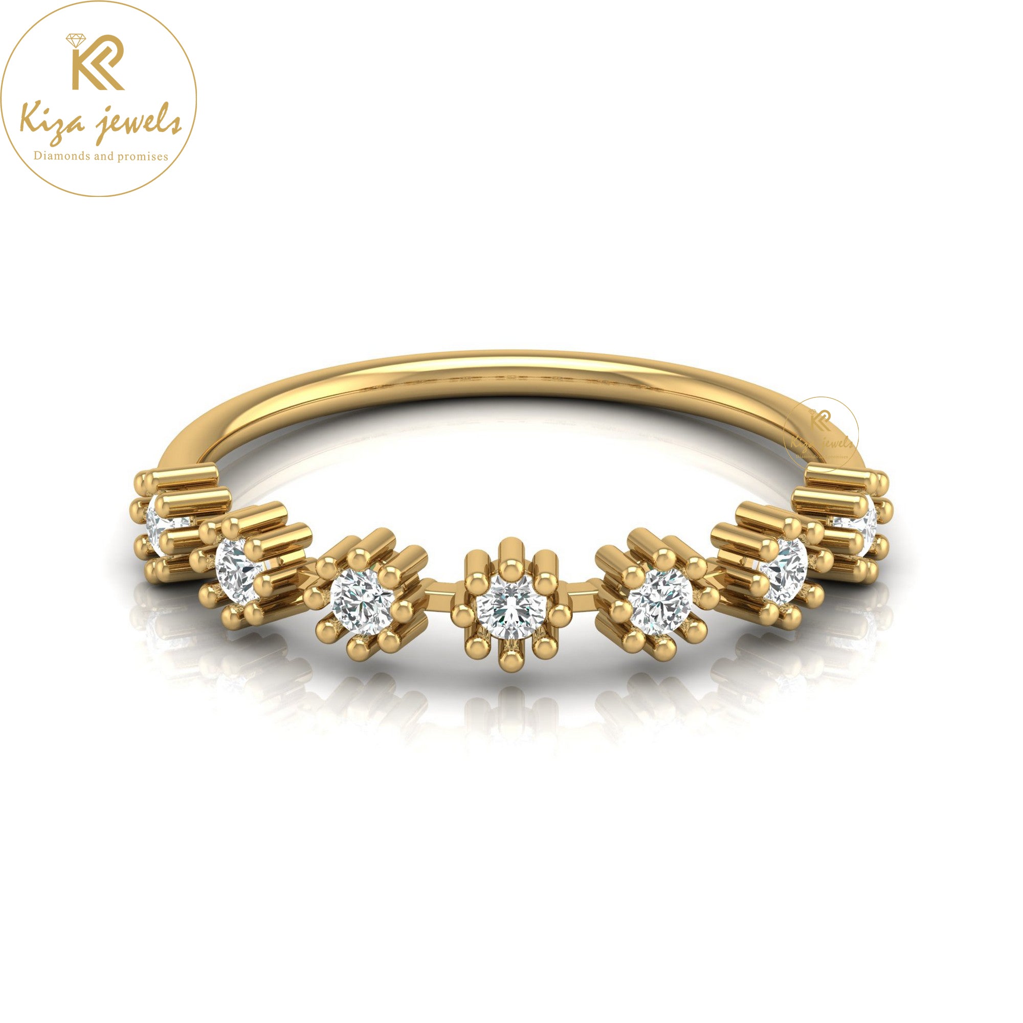 0.21 TDW Round Cut Minimalist Diamond Ring