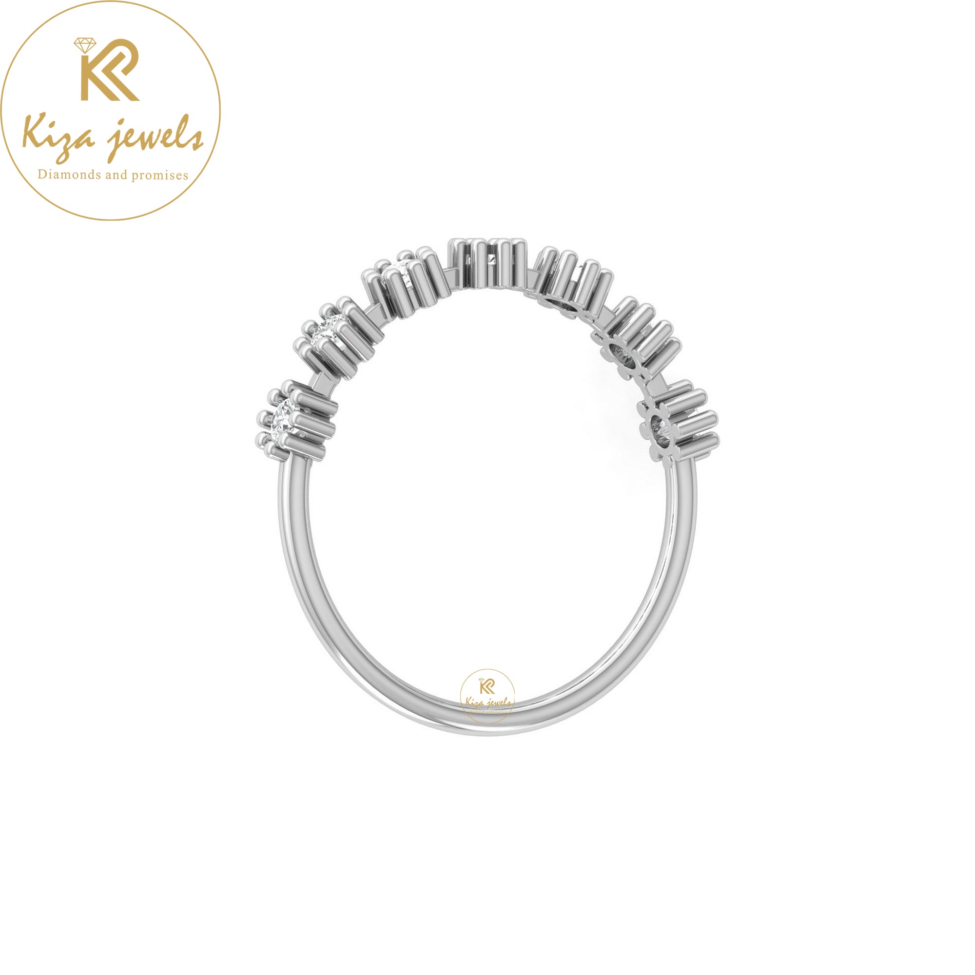 0.21 TDW Round Cut Minimalist Diamond Ring