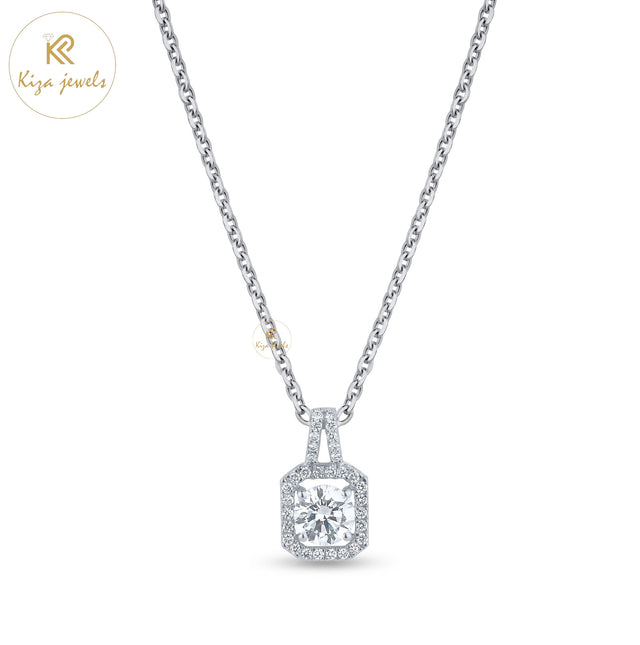 2.038 TDW Round Cut Diamond Pendant-Earring With Chain