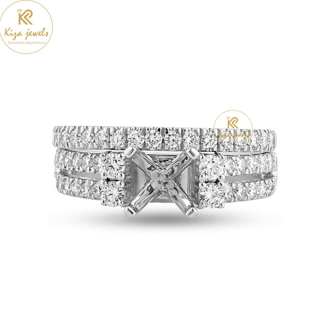 0.68 TDW Round Cut Women's Engagement Diamond Ring with Band