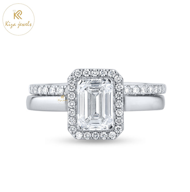 1.89 TDW Emerald Cut Women's Diamond Ring with Band