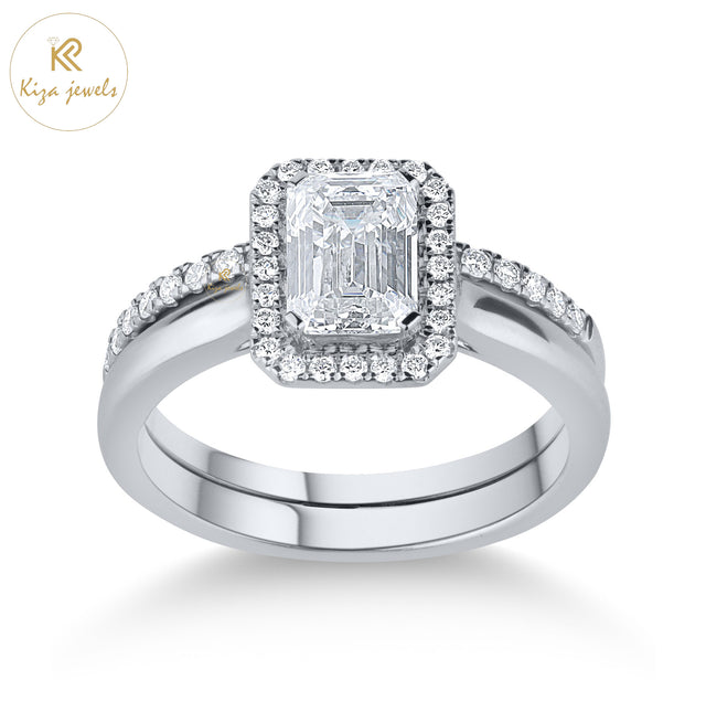 1.89 TDW Emerald Cut Women's Diamond Ring with Band