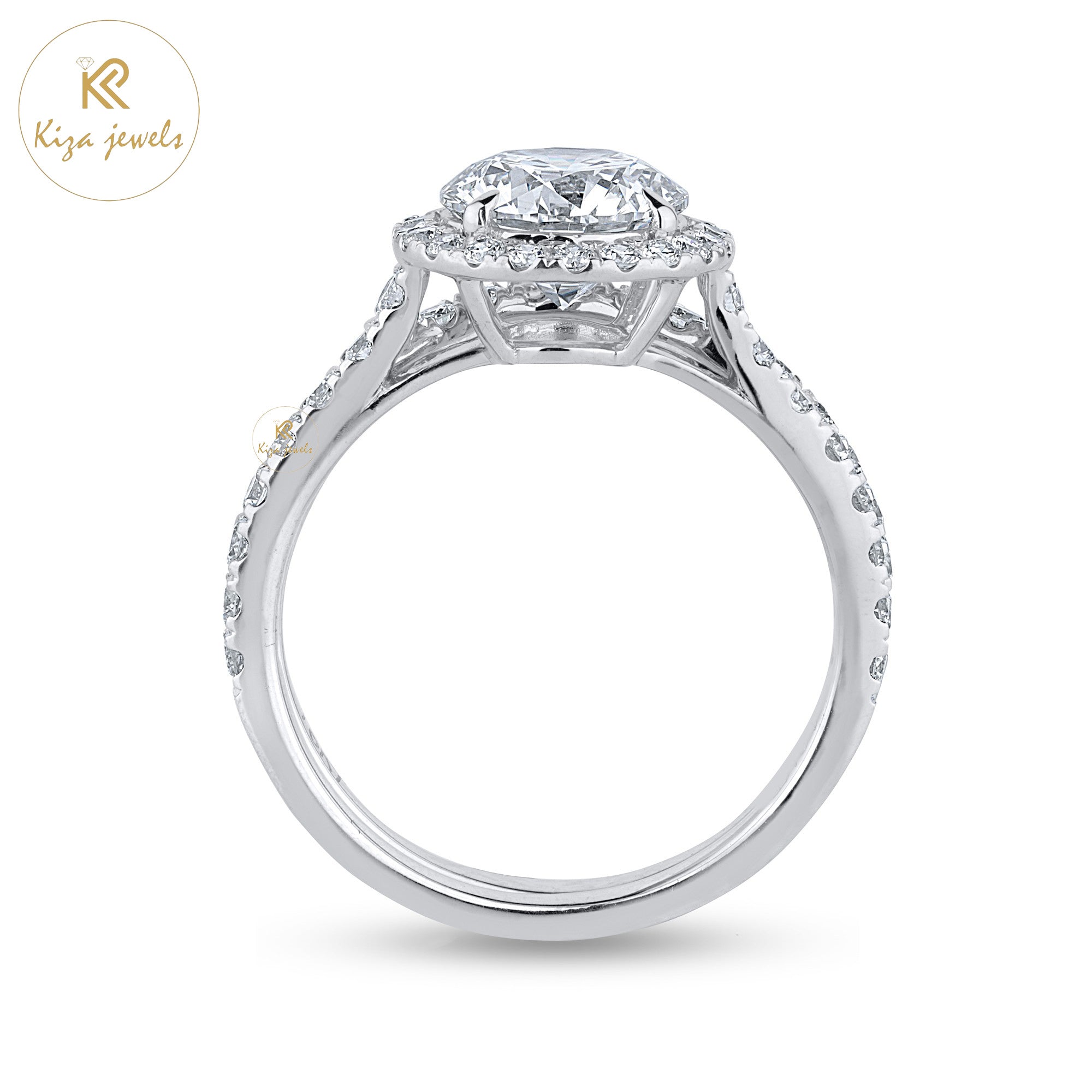 1.82TDW Round Cut Women's Diamond Halo Ring