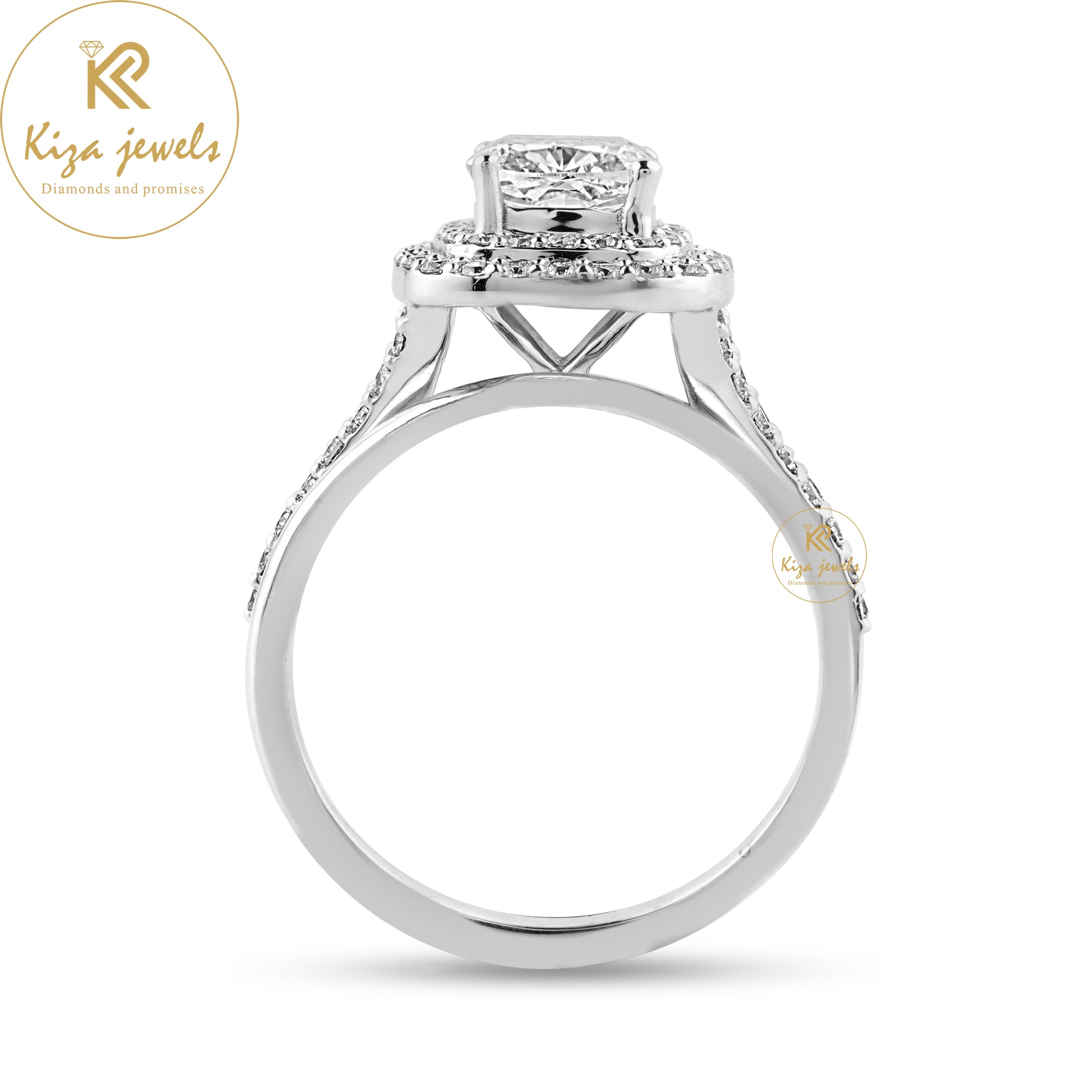 1.79 TDW Cushion & Round Cut Diamond Ring With band