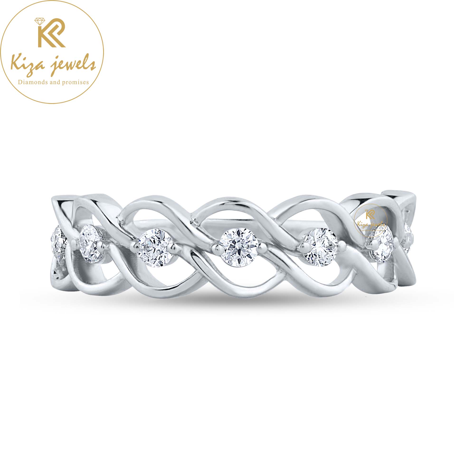 0.28 TDW Round Cut Diamond White Gold Ring