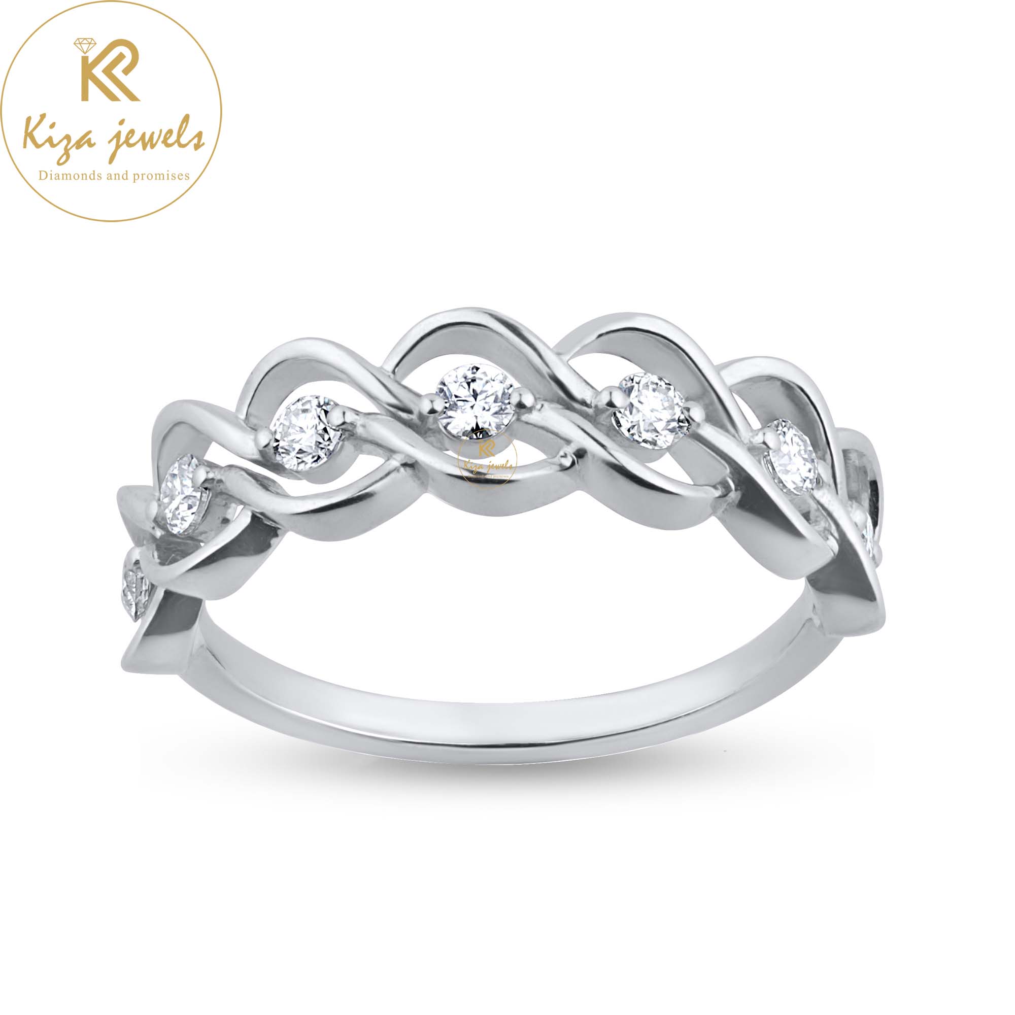 0.28 TDW Round Cut Diamond White Gold Ring