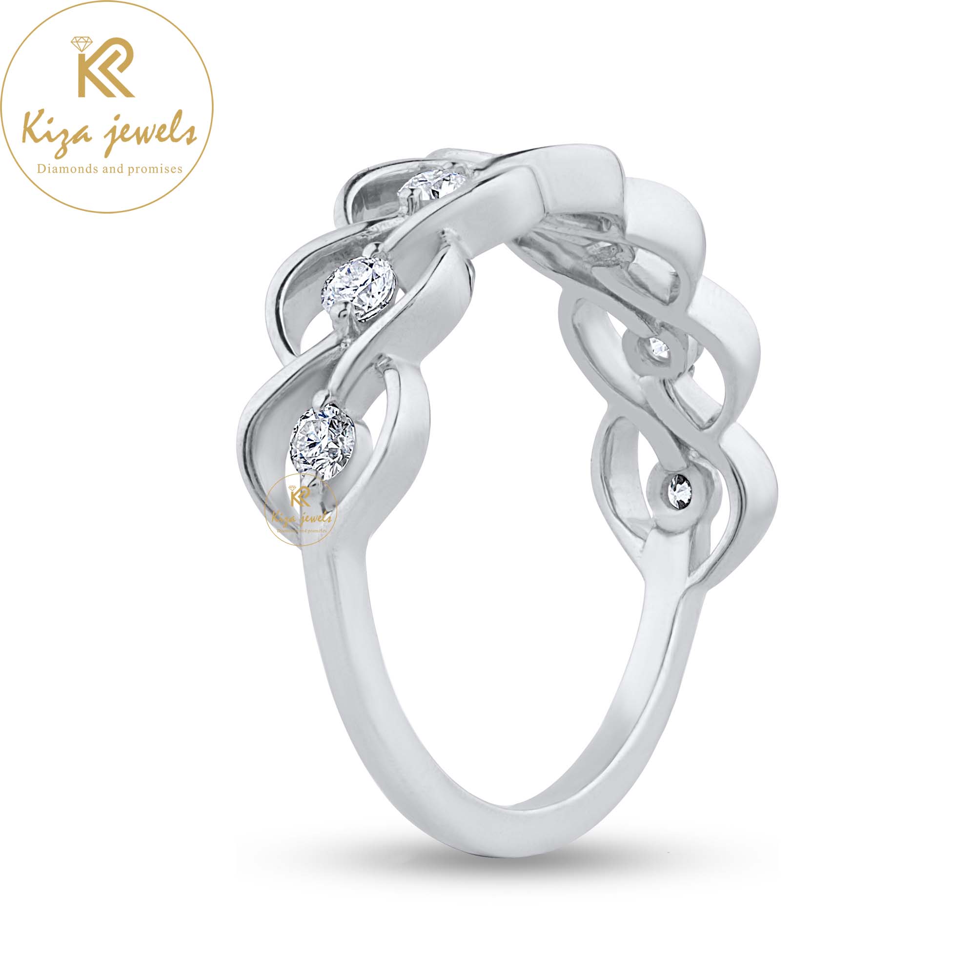 0.28 TDW Round Cut Diamond White Gold Ring