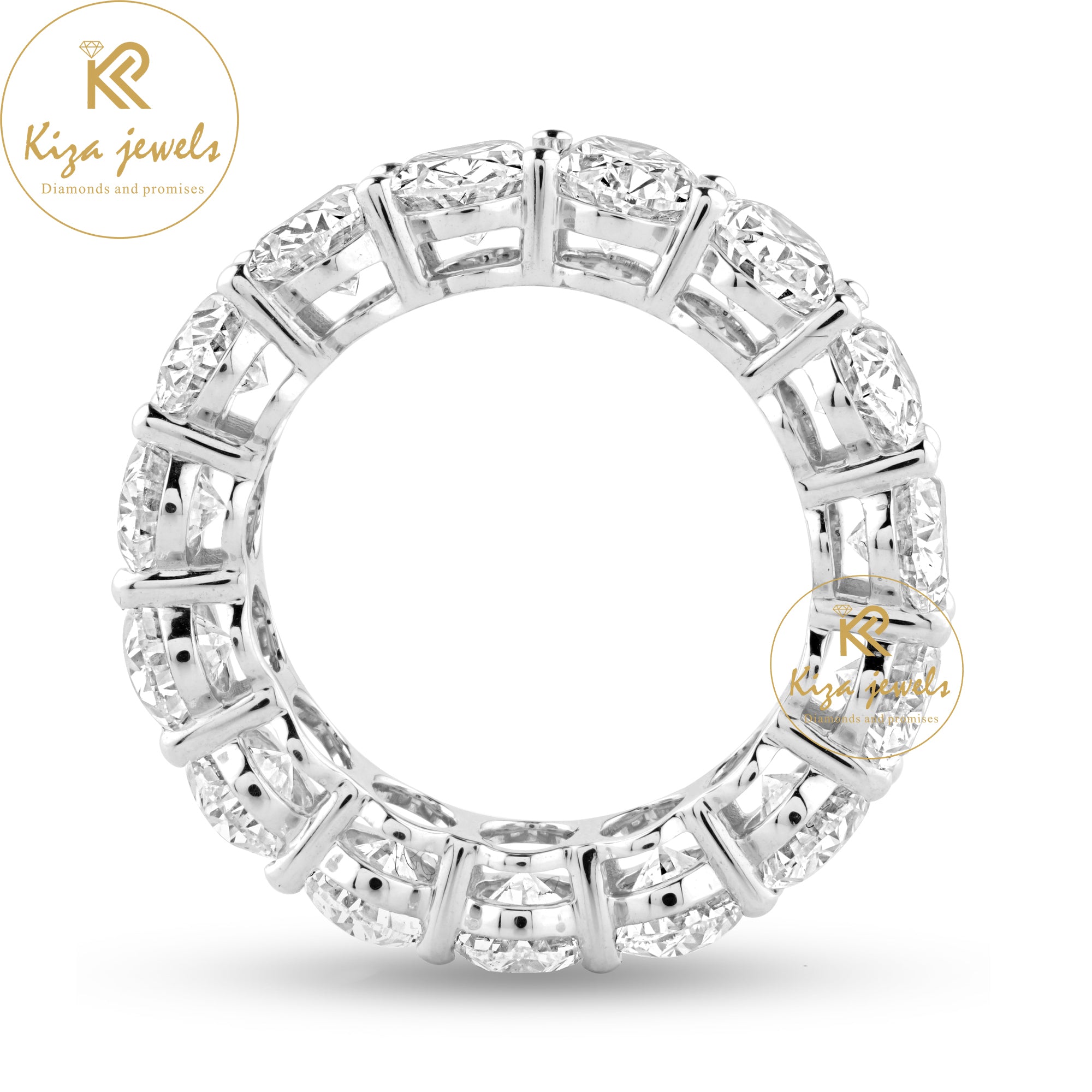 10.46 TDW Oval & Round Cut Women's Diamond Ring With Band