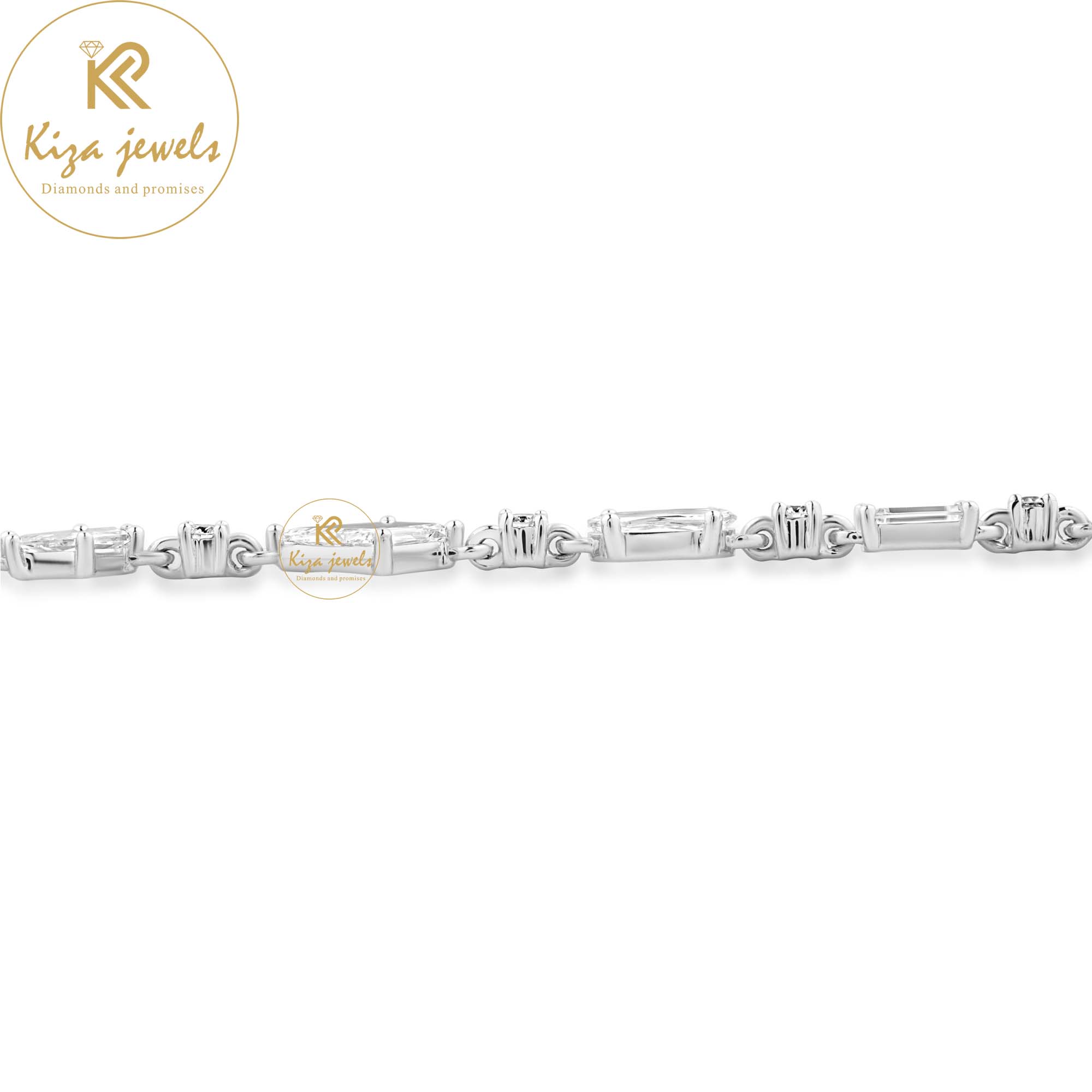 4.49 TDW Rose Cut & Round Cut Diamond Slider Bracelet