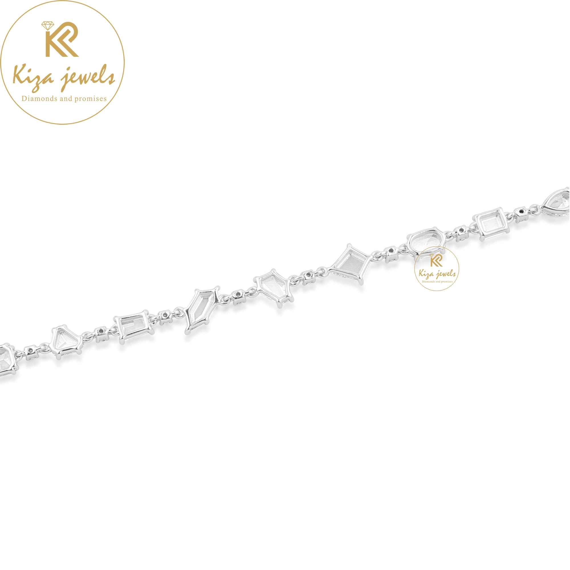 4.49 TDW Rose Cut & Round Cut Diamond Slider Bracelet