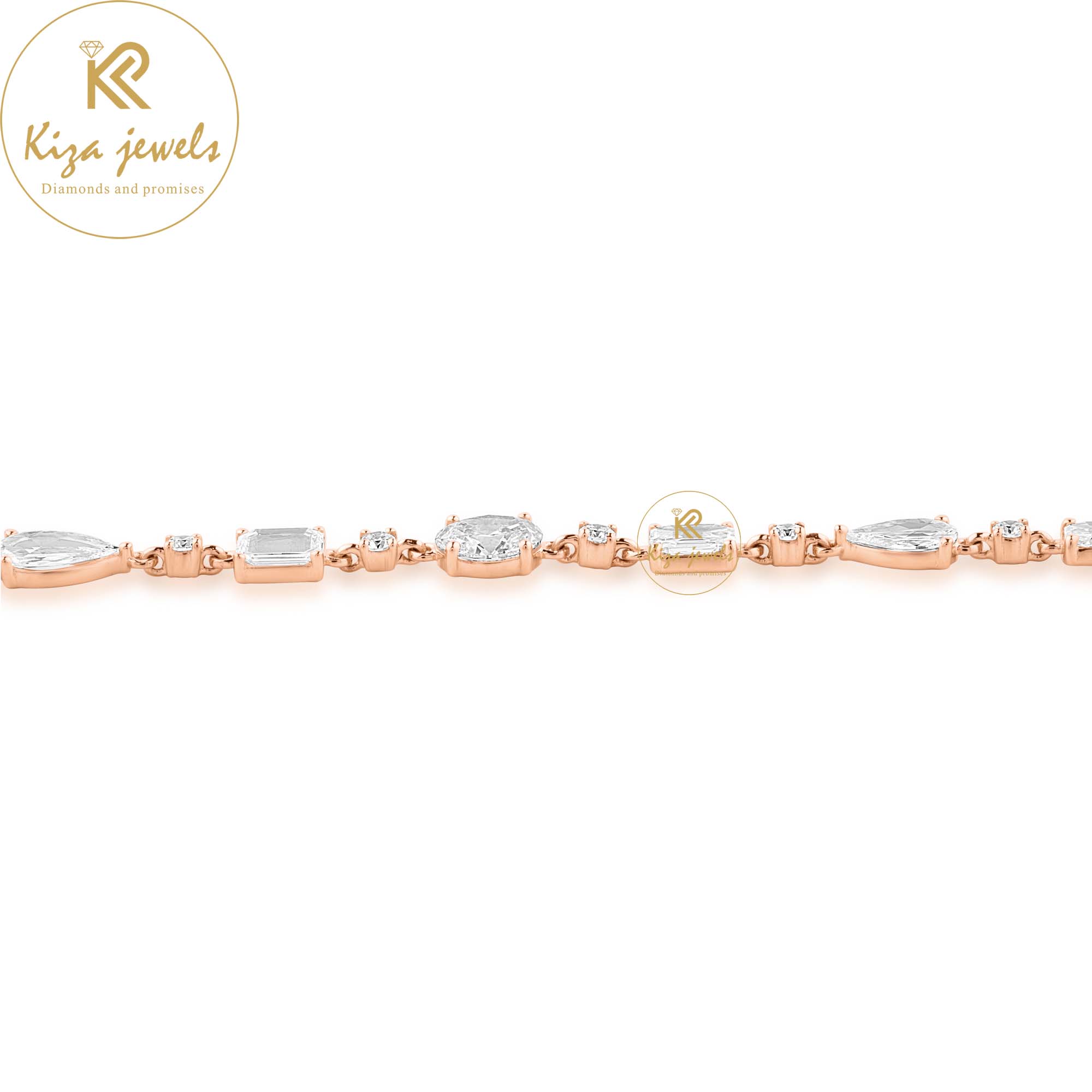 3.95 TDW Rose Cut, Oval & Round Cut Diamond Slider Bracelet