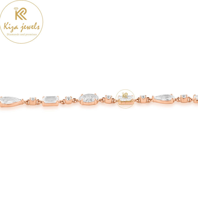 3.95 TDW Rose Cut, Oval & Round Cut Diamond Slider Bracelet