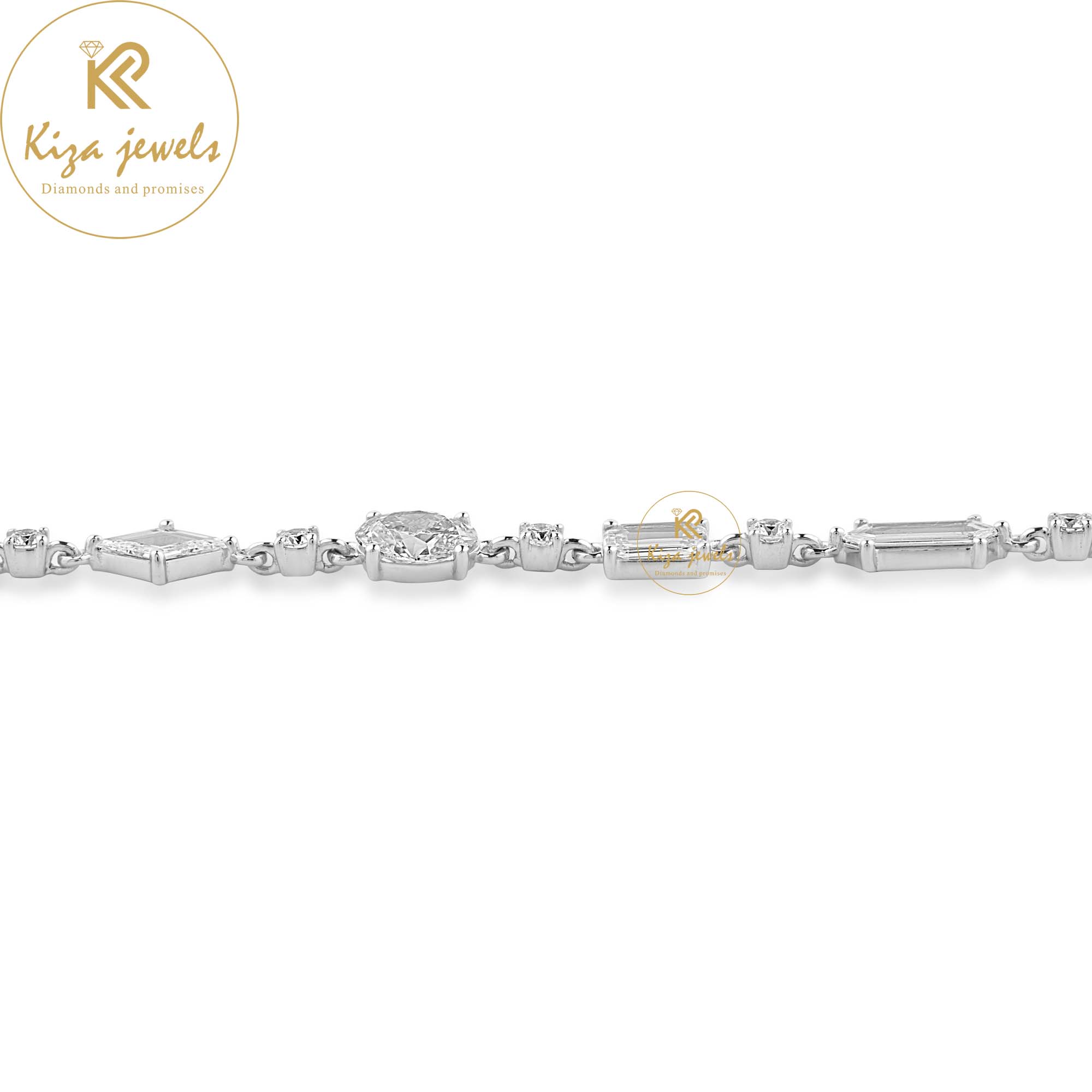 5.42 TDW Rose Cut, Oval & Round Cut Diamond Slider Bracelet