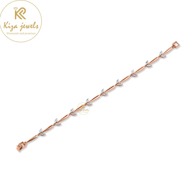 0.68 TDW Marquise Diamond Rose Gold Slider Bracelet