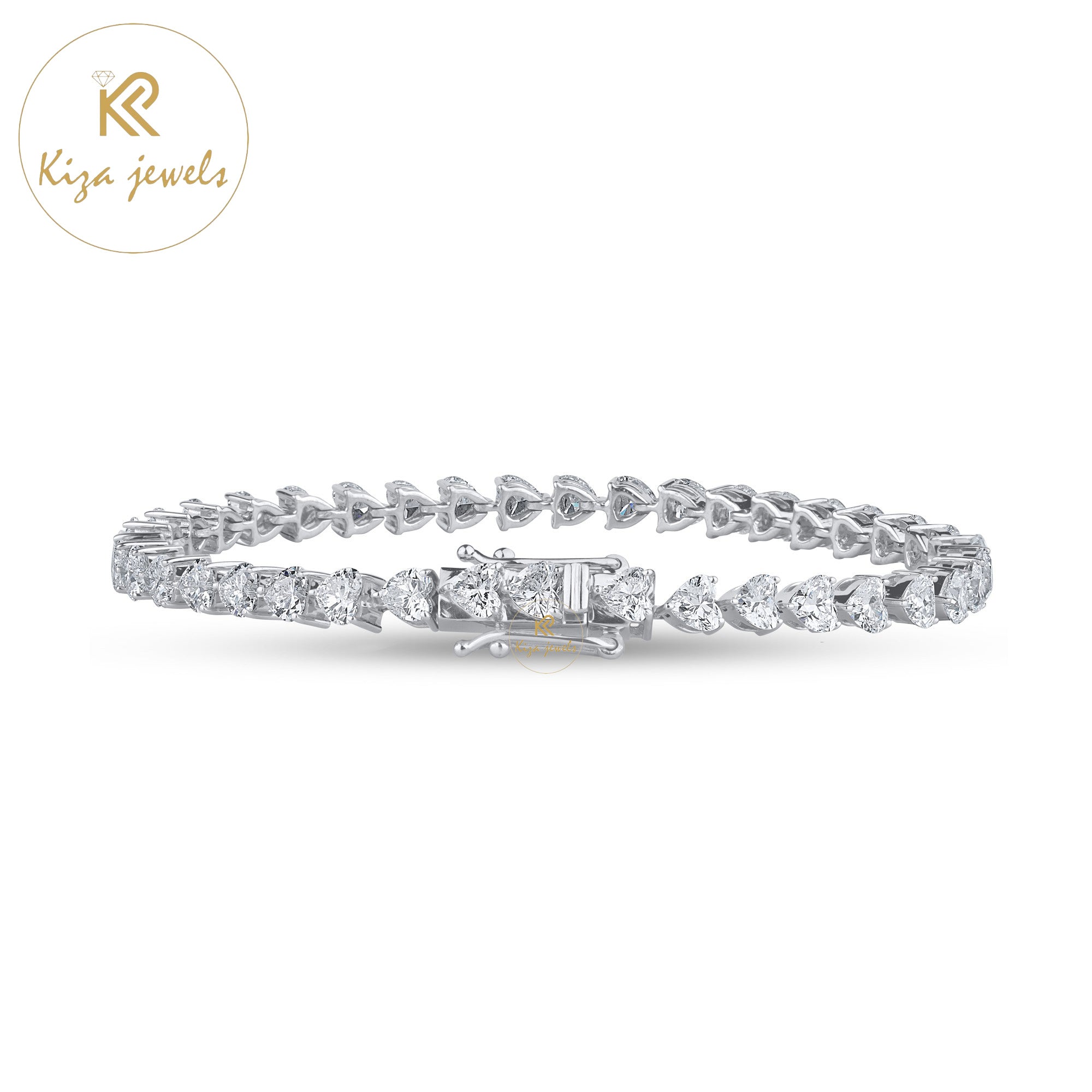 4.44 TDW Heart Cut Diamond Slider Bracelet