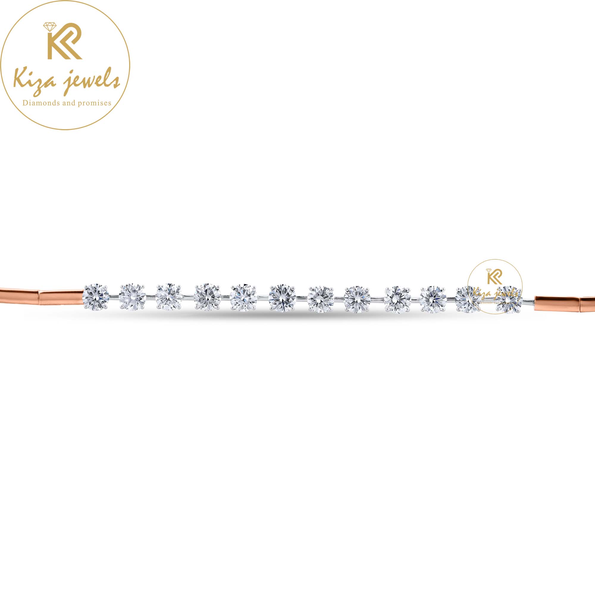 6.09 TDW Round Cut Diamond Slider Bracelet