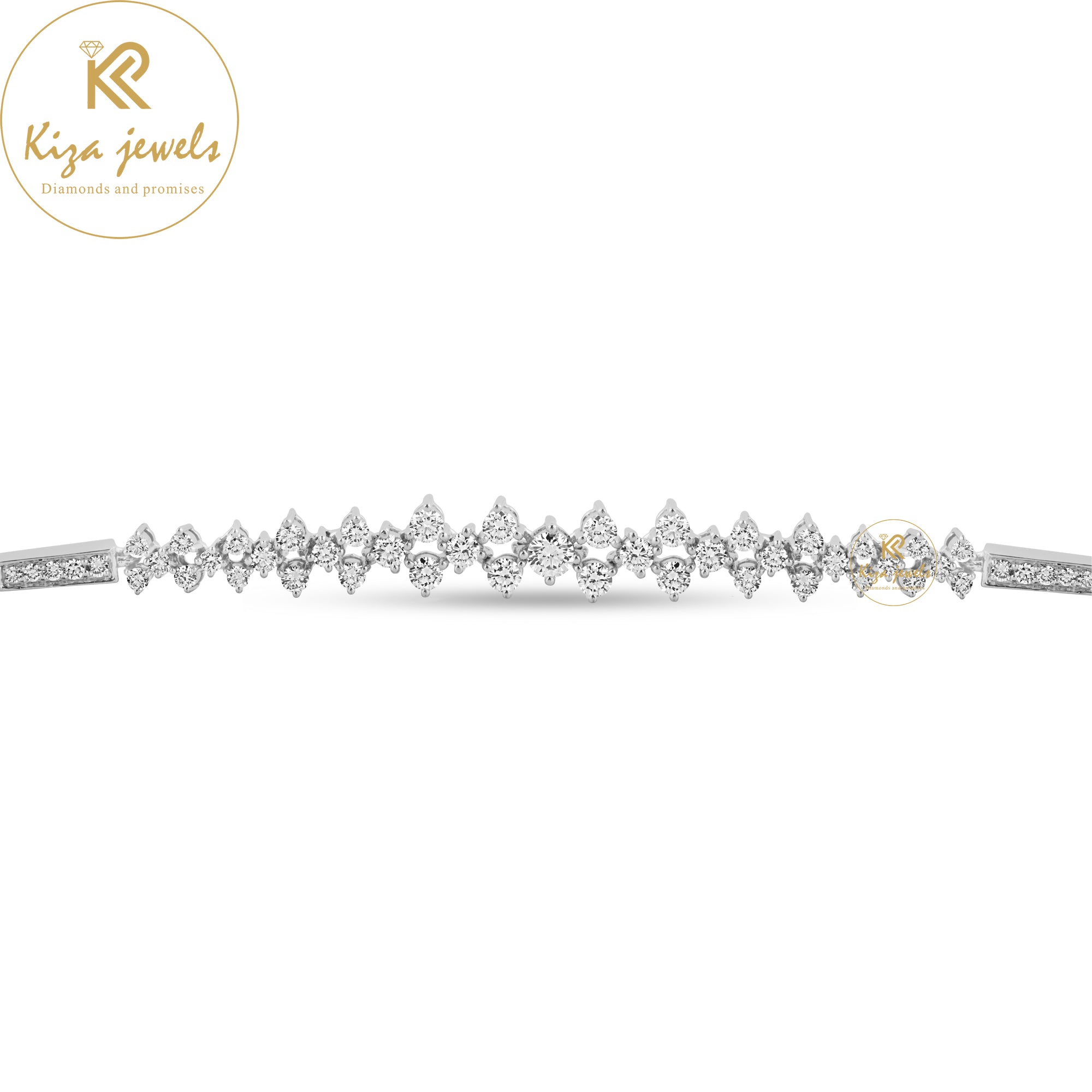 1.342 TDW Round Cut Diamond Slider Bracelet