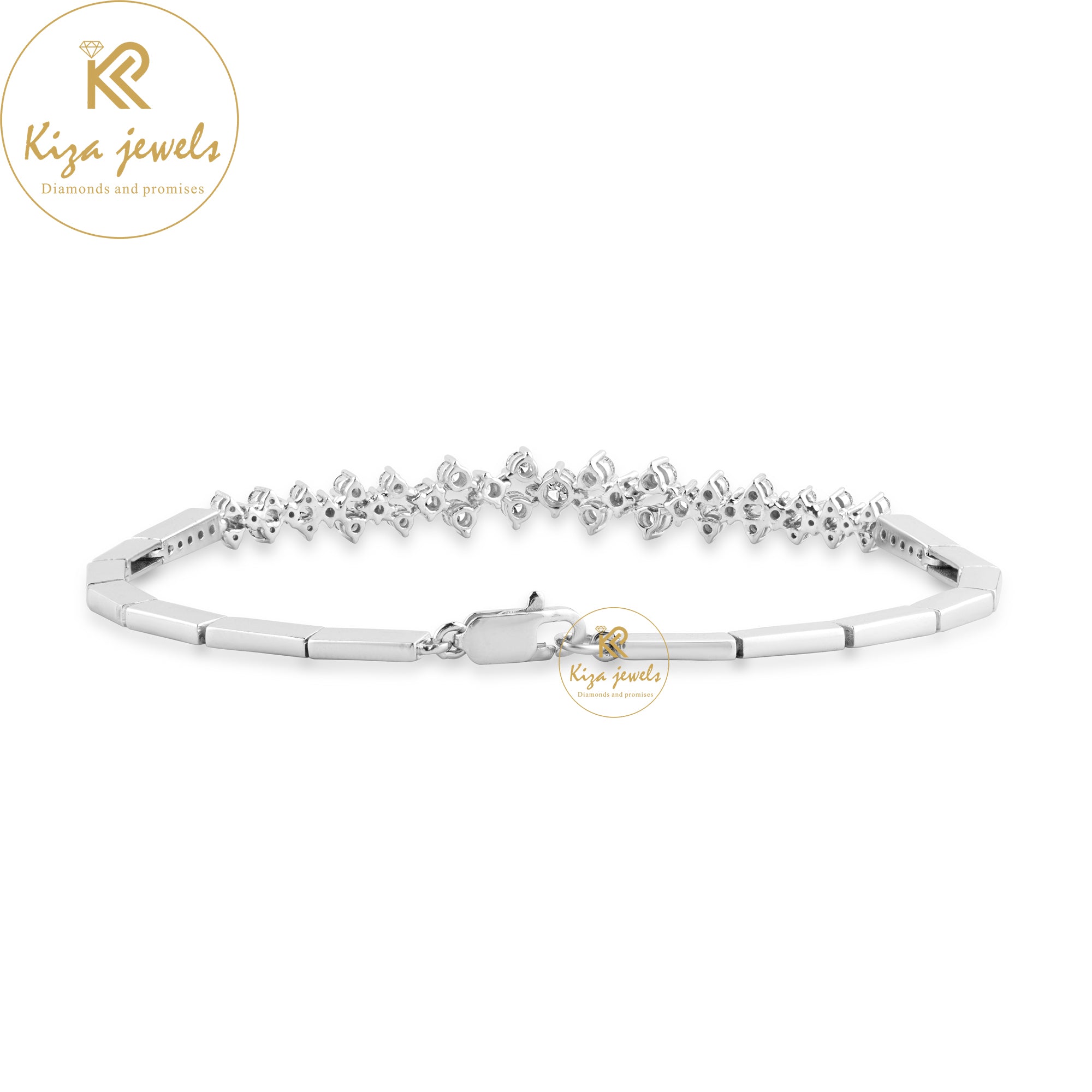 1.342 TDW Round Cut Diamond Slider Bracelet