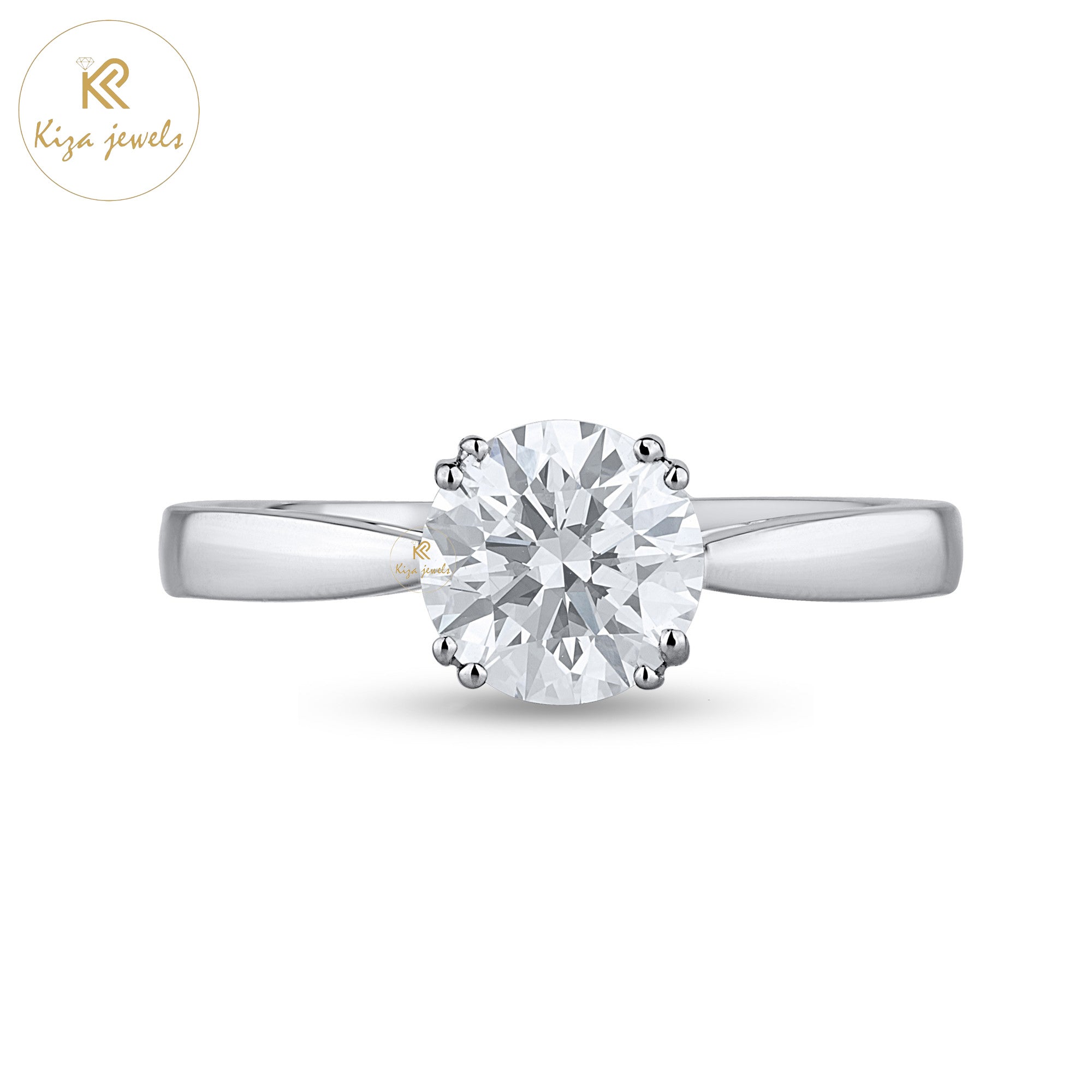 1.00 TDW Round Cut Women's Solitaire Diamond Ring