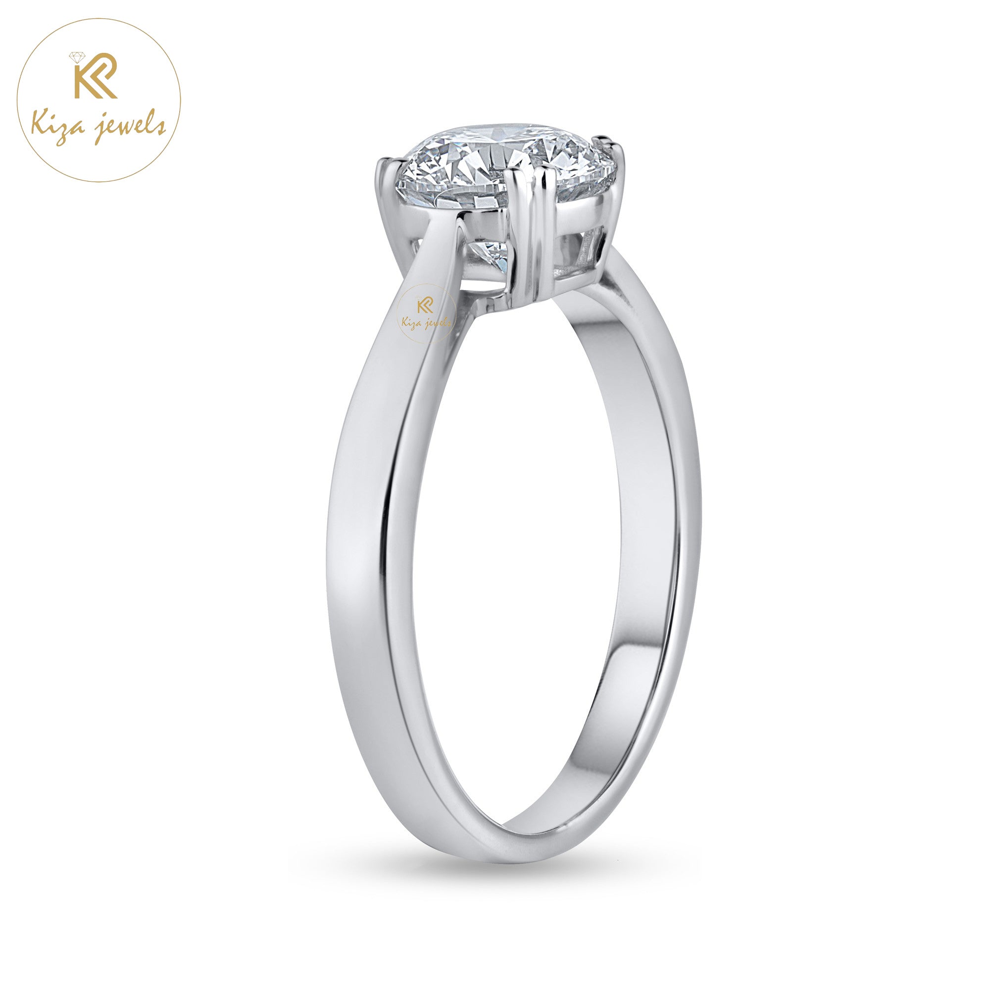 1.00 TDW Round Cut Women's Solitaire Diamond Ring