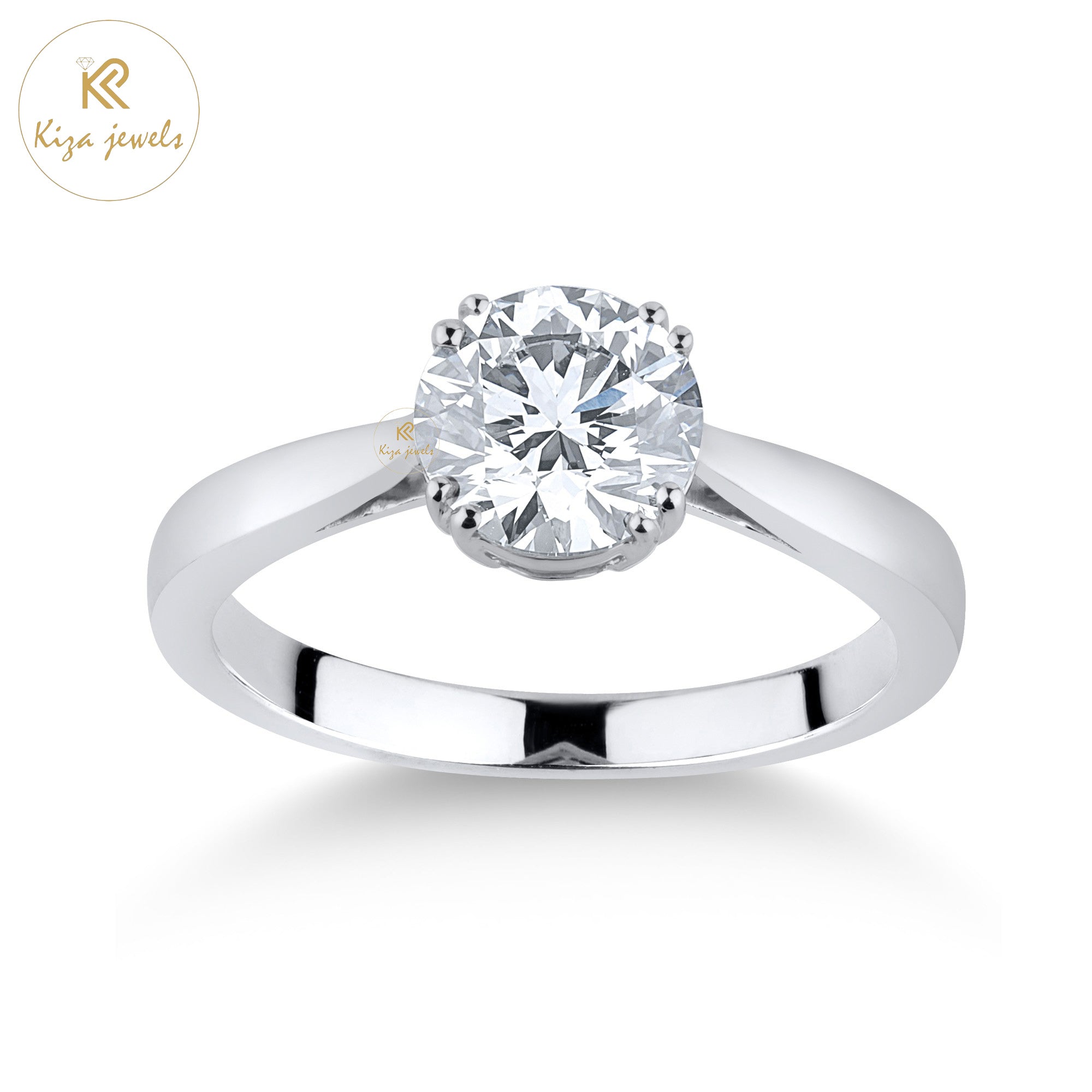 1.00 TDW Round Cut Women's Solitaire Diamond Ring