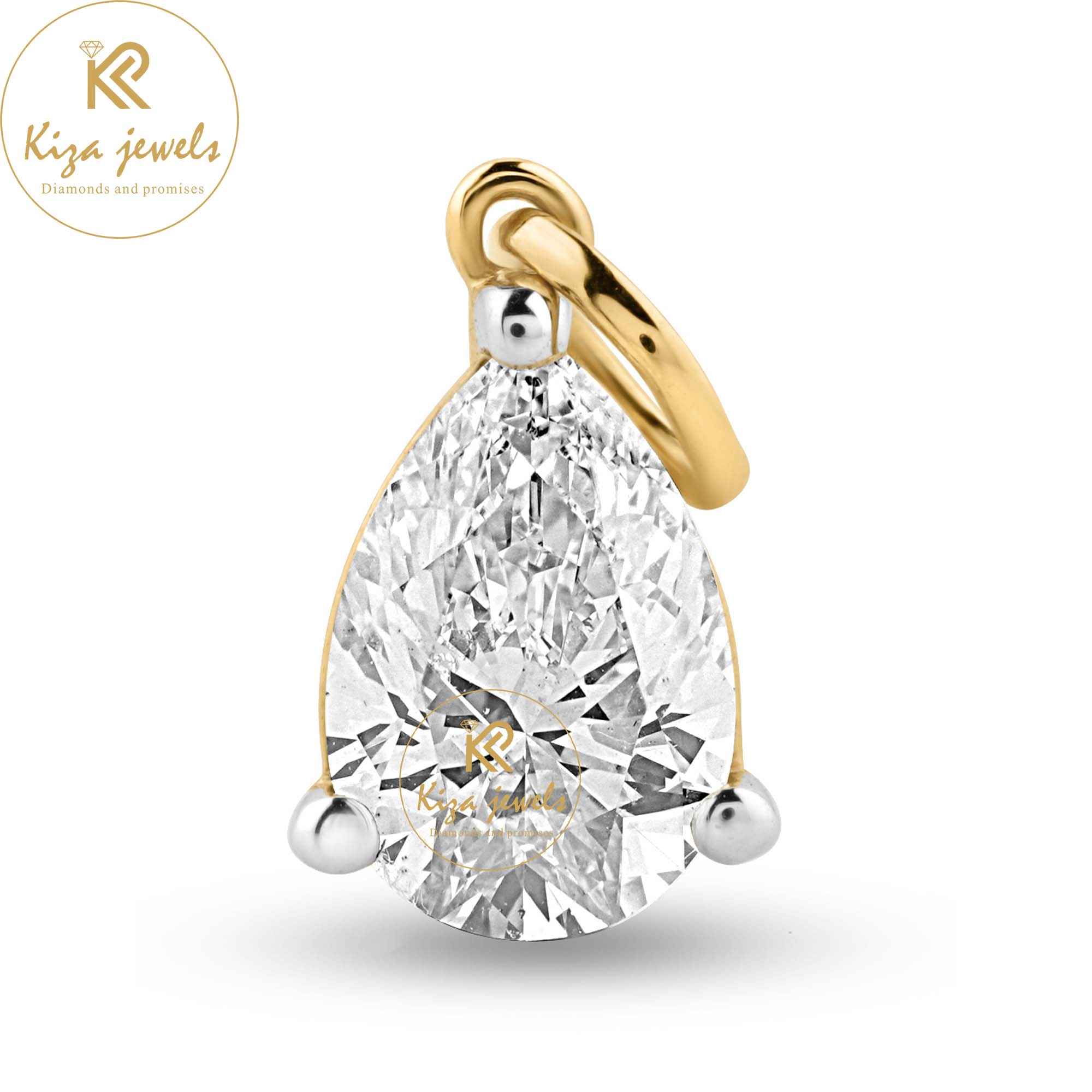 1.08 TDW Pear Cut Diamond Solitaire Pendant