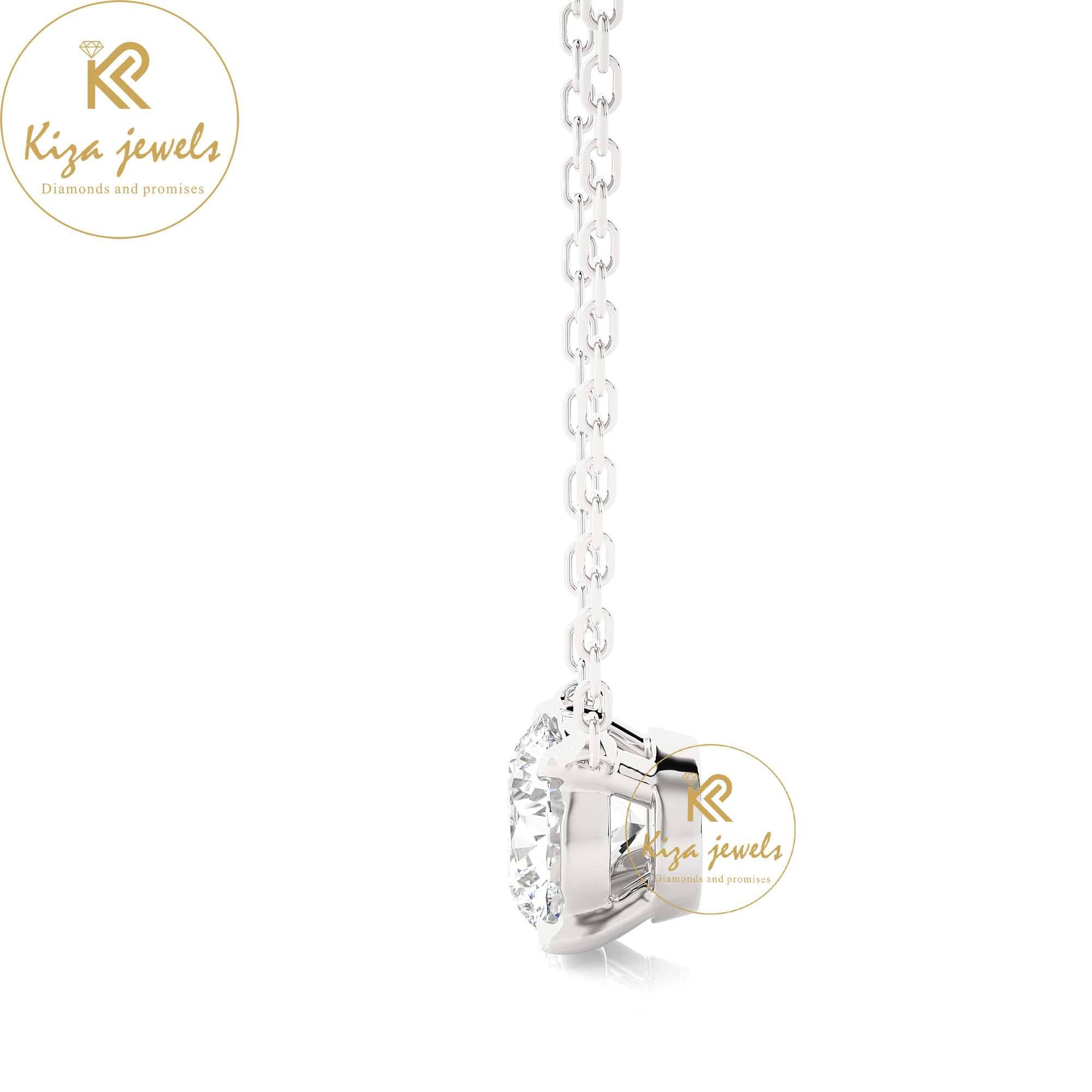 1.03 TDW Round Cut Diamond Solitaire Pendant With Chain