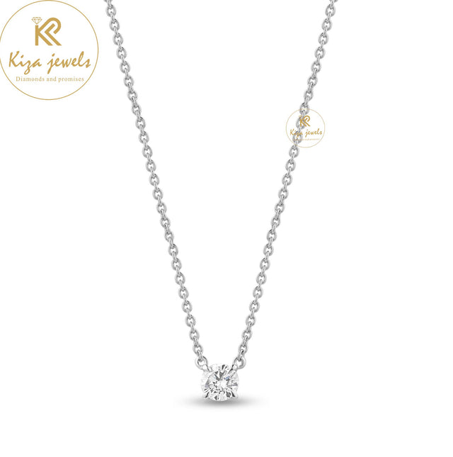 1.05 TDW Round Brilliant Cut Diamond Solitaire Pendant