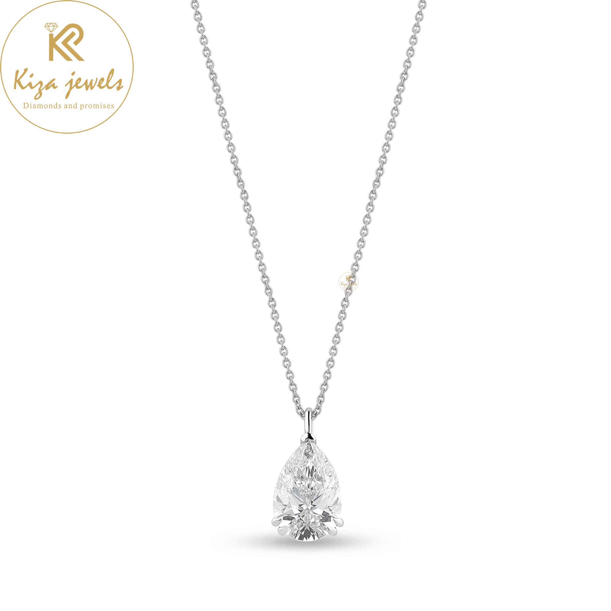 2.55 TDW Pear Cut Diamond Solitaire Pendant