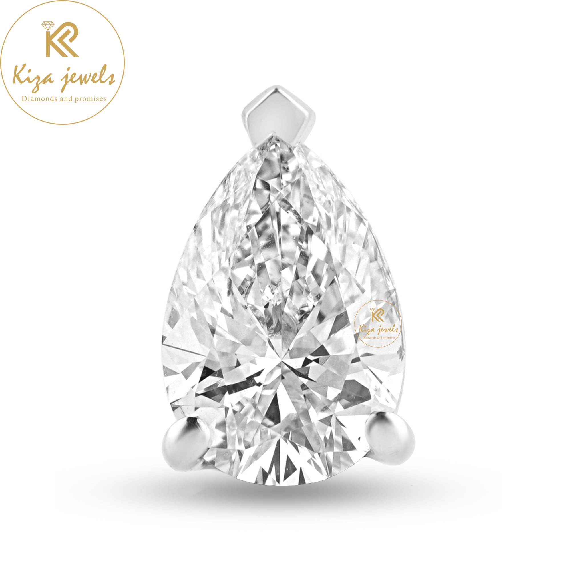 1.06 TDW Pear Cut Diamond Solitaire Pendant