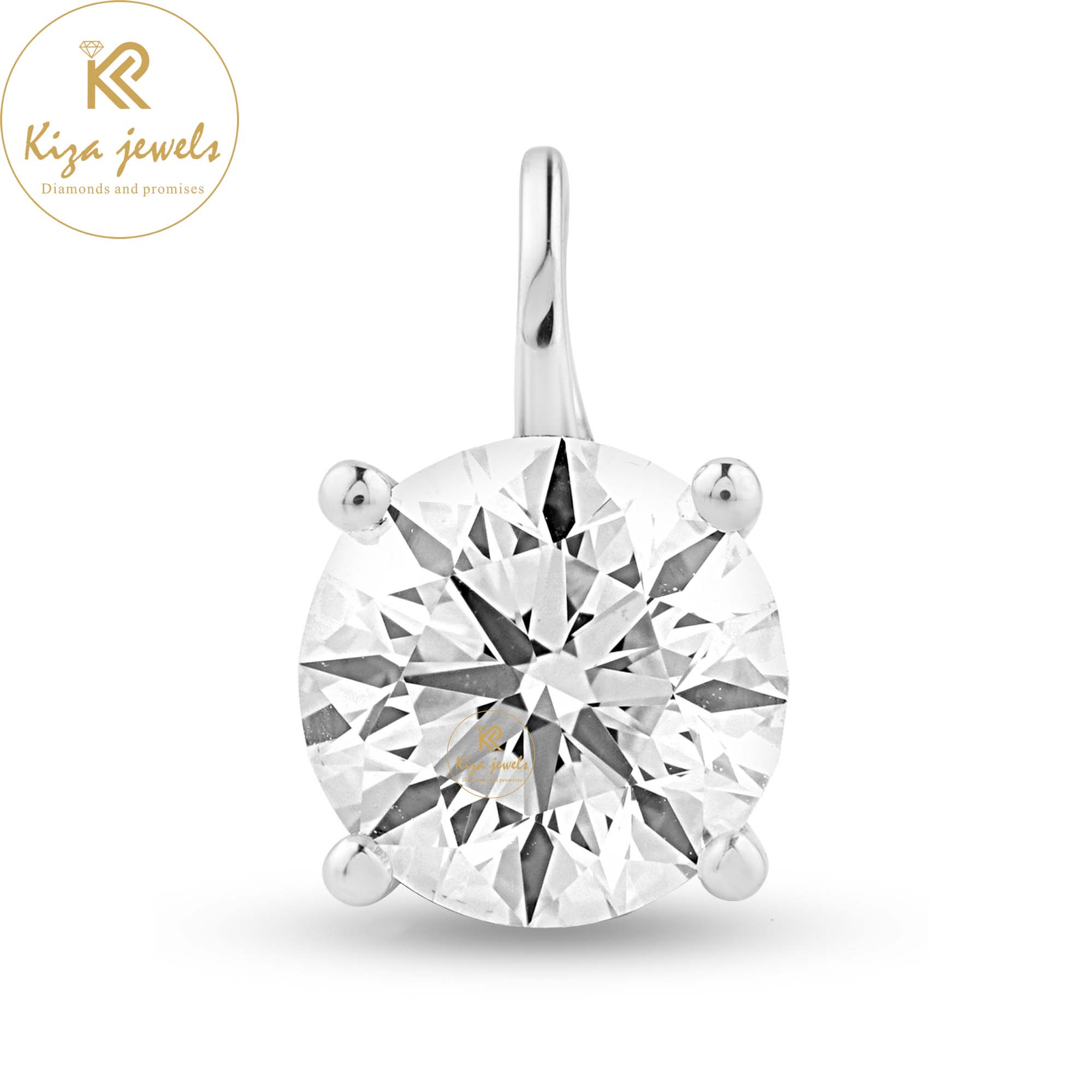 1.00 TDW Round Cut Diamond Solitaire pendant