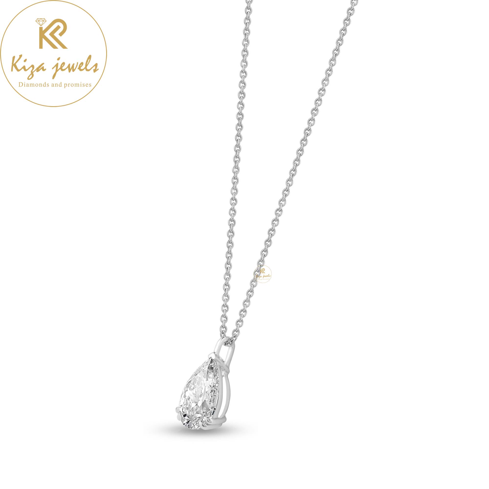 2.55 TDW Pear Cut Diamond Solitaire Pendant