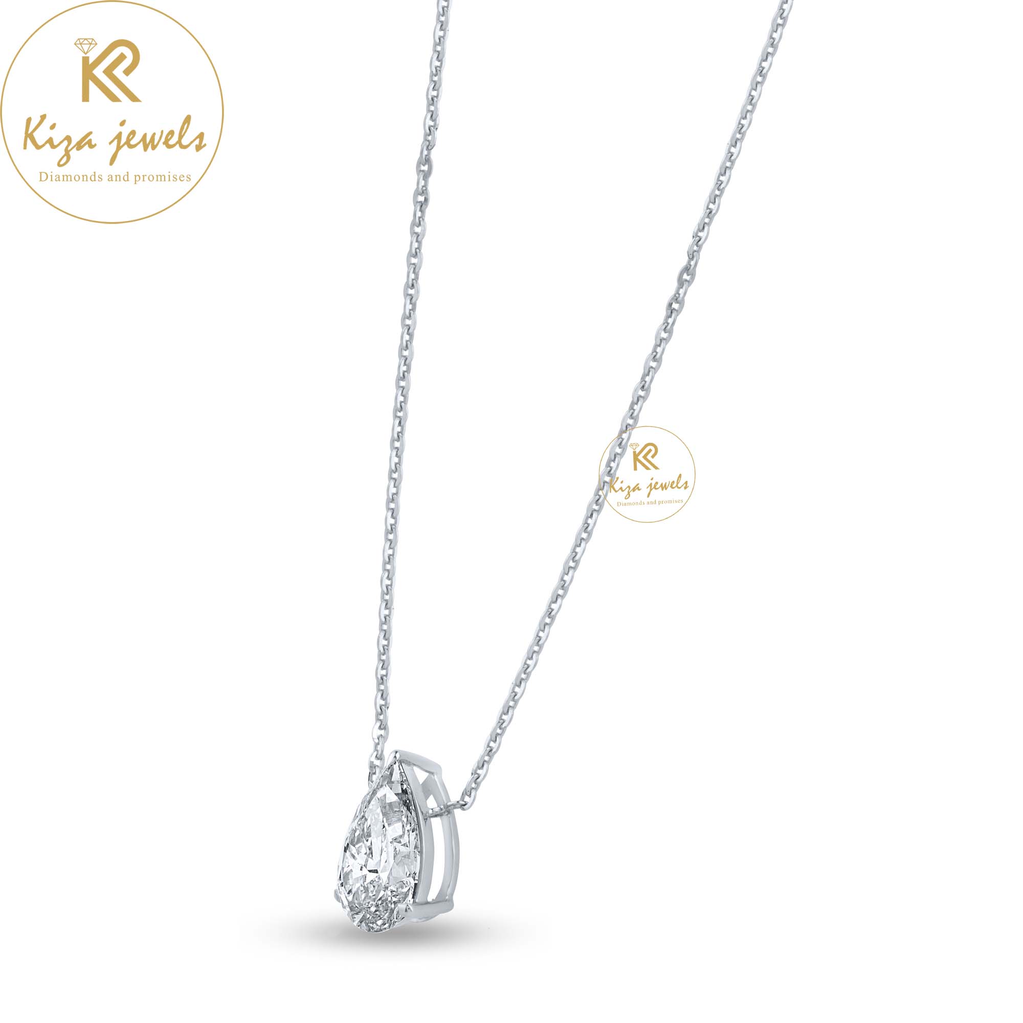 3.11 TDW Pear Cut Diamond Solitaire Pendant