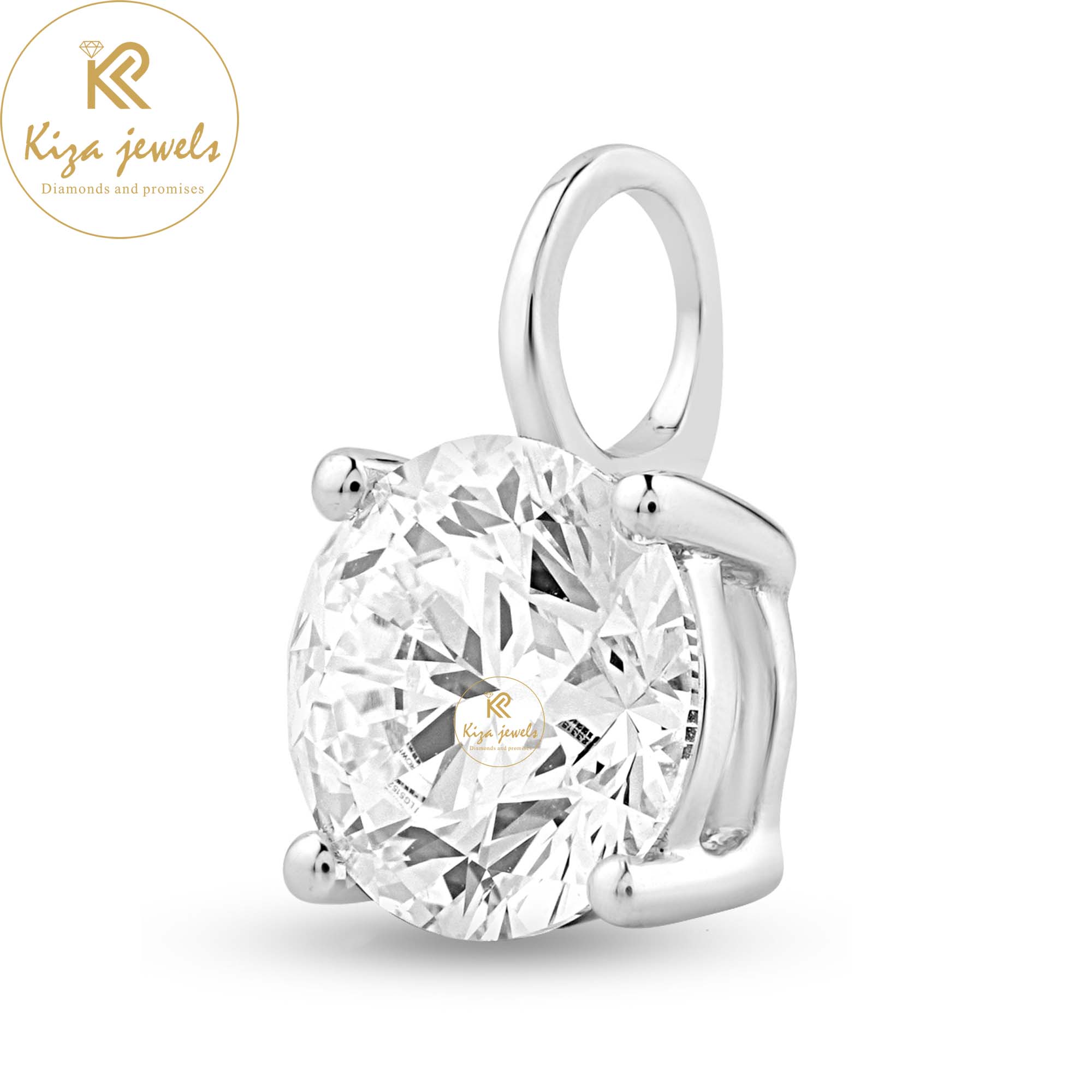 1.00 TDW Round Cut Diamond Solitaire pendant