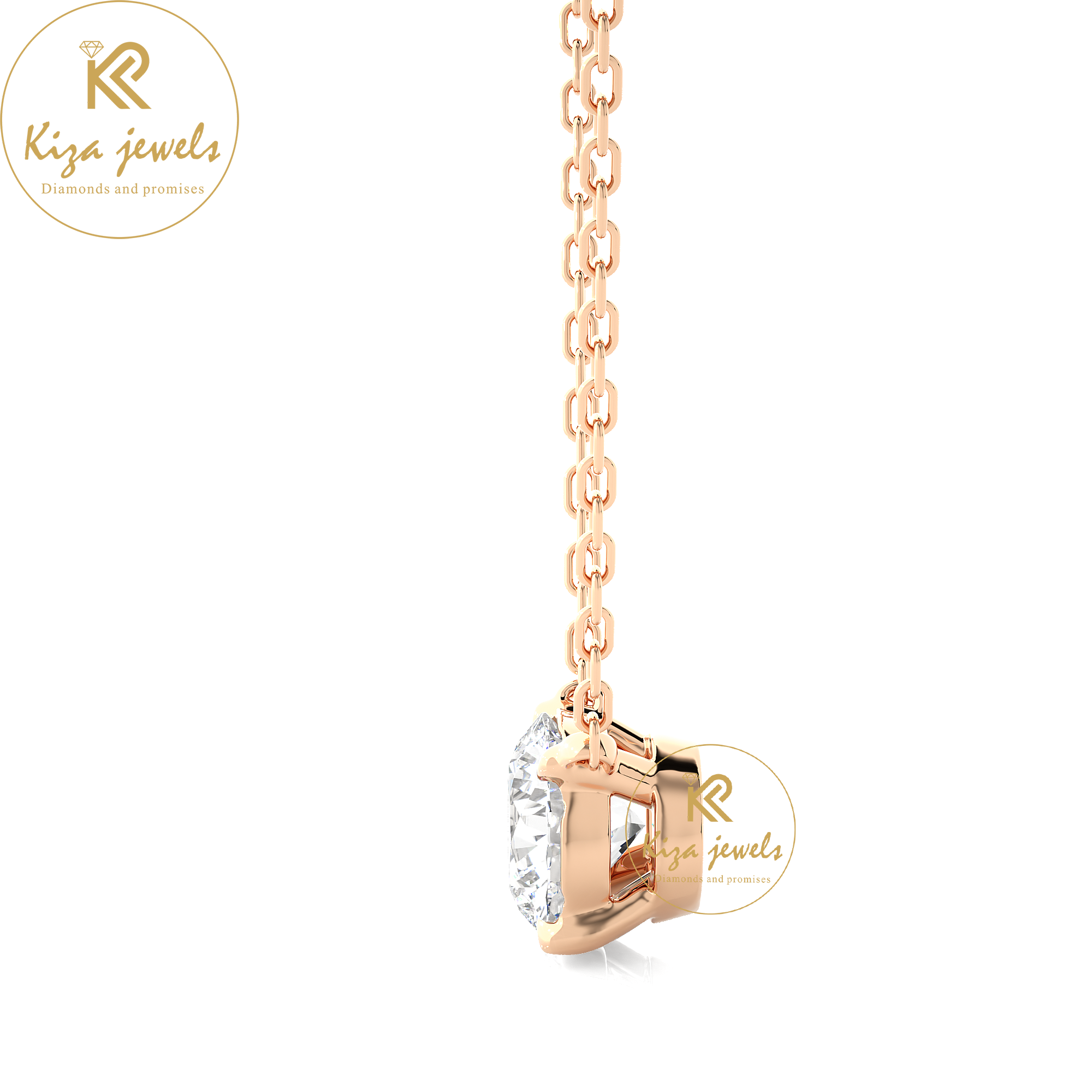 1.03 TDW Round Cut Diamond Solitaire Pendant With Chain