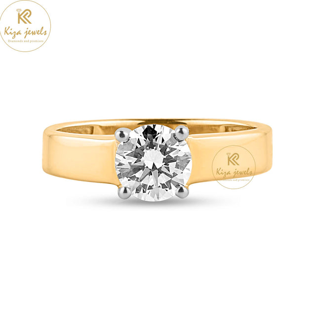 0.74 TDW Round Cut Women's Solitaire Diamond Ring