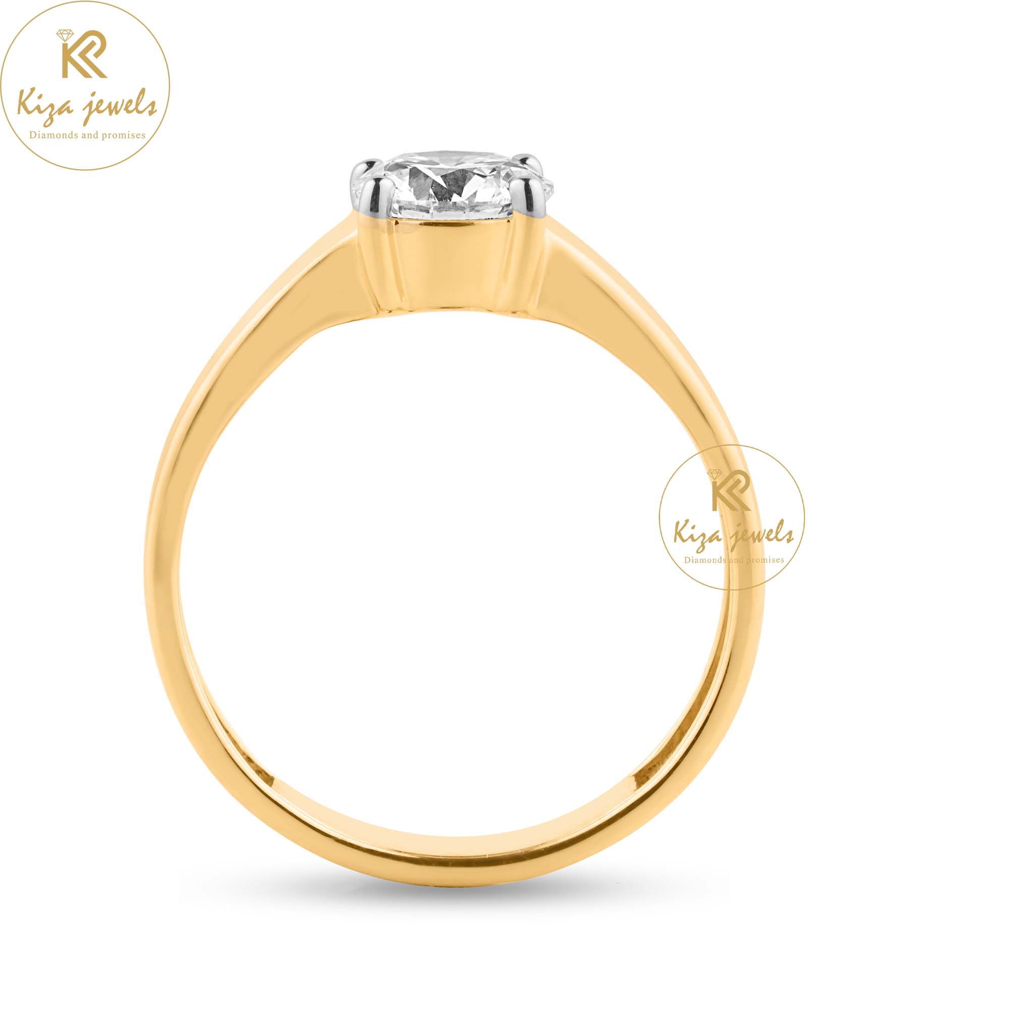 0.74 TDW Round Cut Women's Solitaire Diamond Ring