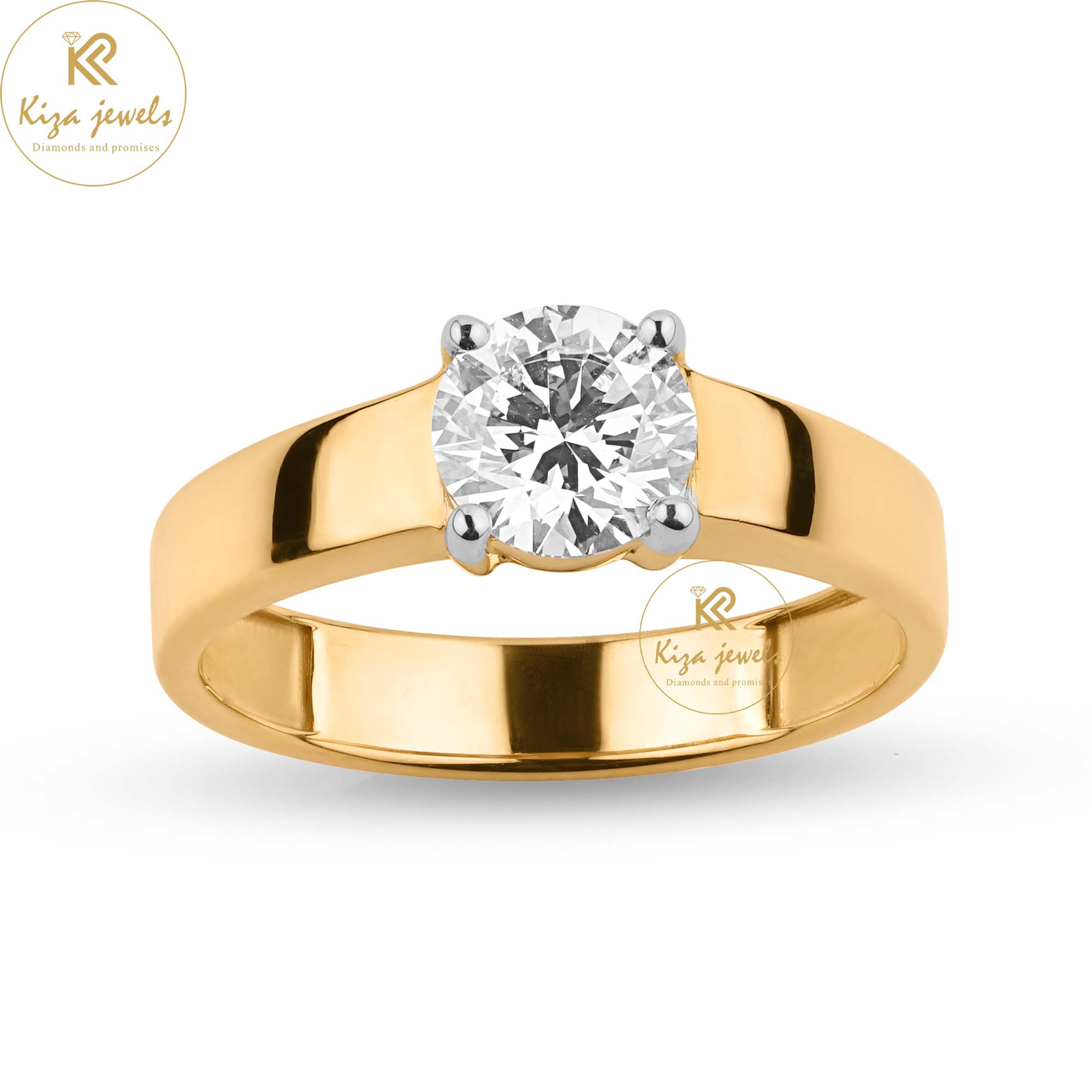 0.74 TDW Round Cut Women's Solitaire Diamond Ring