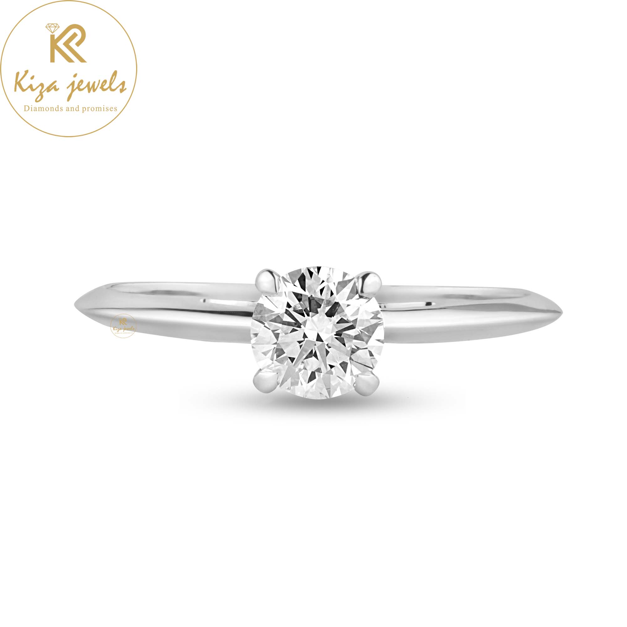 0.80 TDW Round Cut Women's Solitaire Diamond Ring