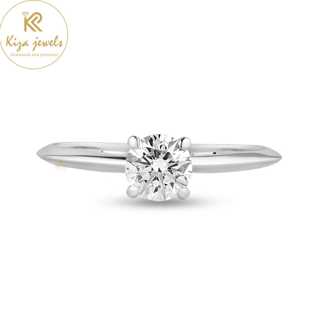 0.80 TDW Round Cut Women's Solitaire Diamond Ring