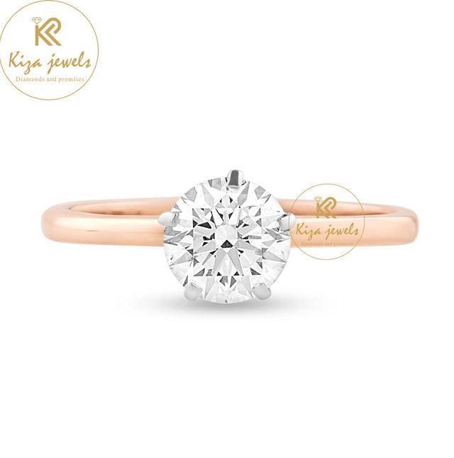 1.00 TDW Round Cut Women's Solitaire Diamond Ring