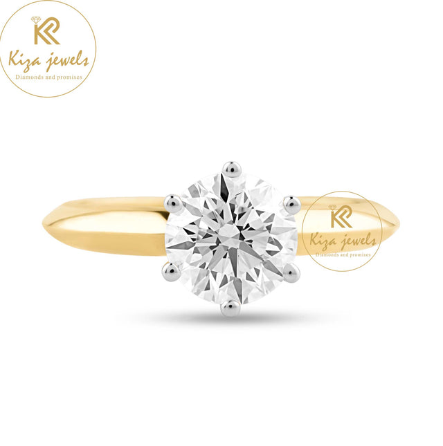 1.56 TDW Round Cut Women's Solitaire Diamond Ring