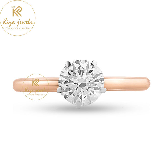 1.00 TDW Round Cut Women's Diamond Solitaire  Ring