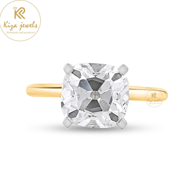 3.05 TDW Cushion Cut Diamond Solitaire Ring