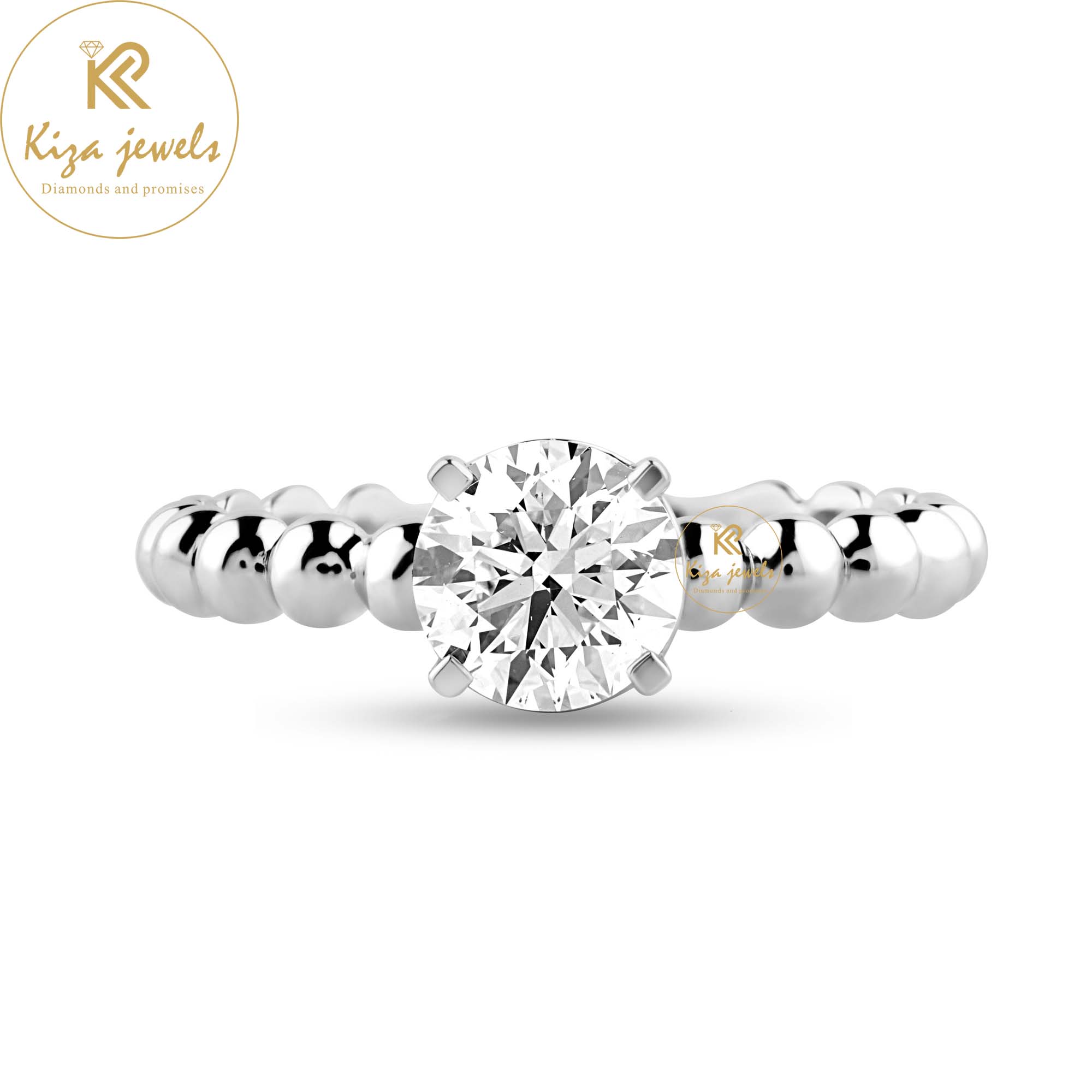 0.98 TDW Round Cut Women's Solitaire Diamond Ring