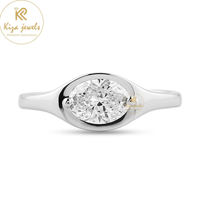 0.95 TDW Oval Cut Women's Solitaire Diamond Ring