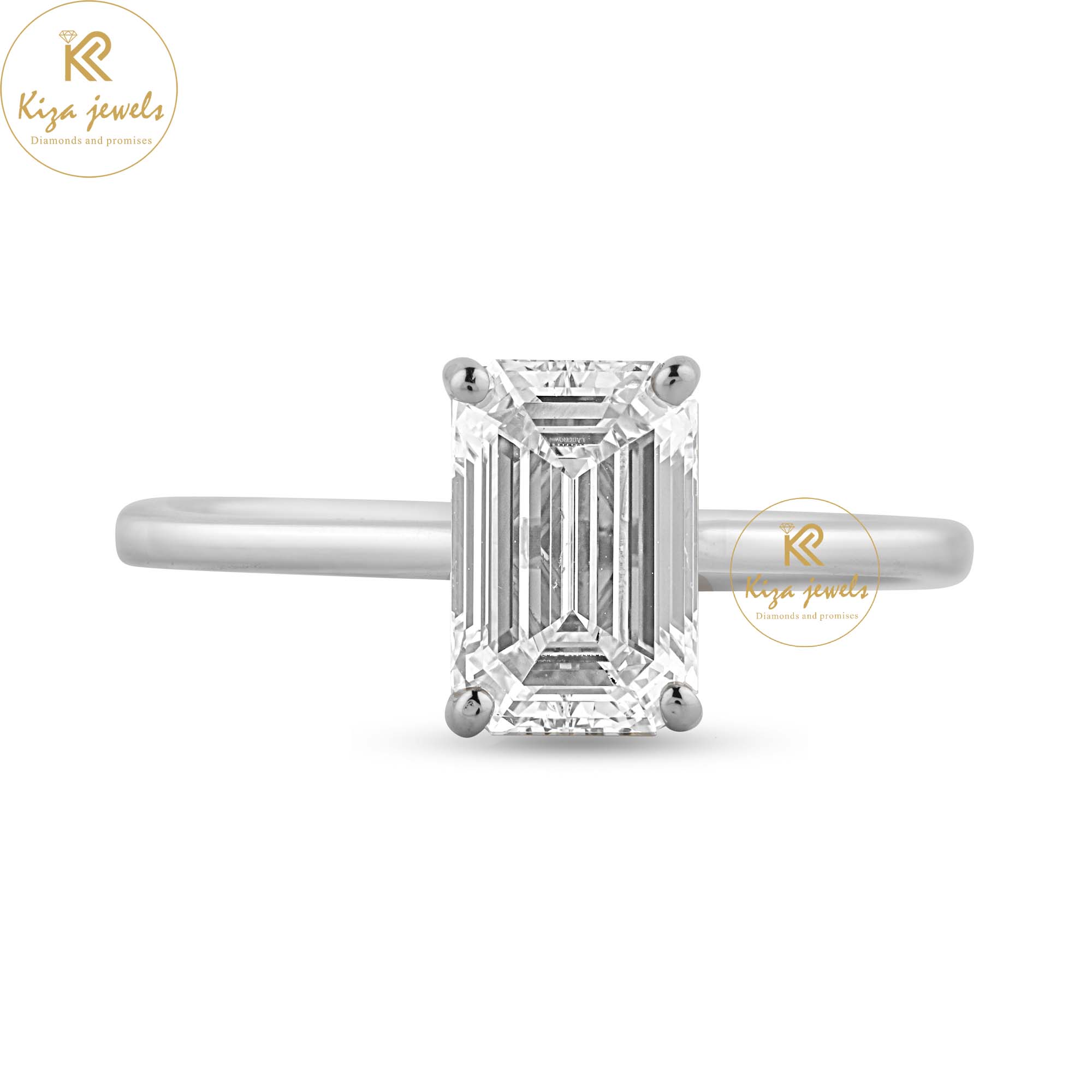 1.46 TDW Emerald Cut Women's Solitaire Diamond Ring