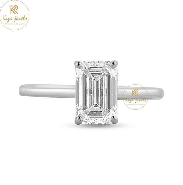 1.46 TDW Emerald Cut Women's Solitaire Diamond Ring