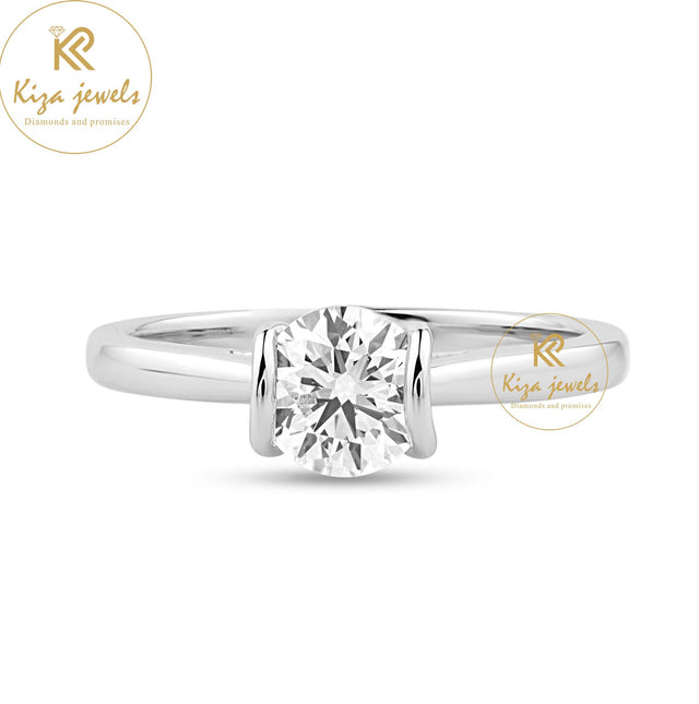 0.92 TDW Round Cut Women's Solitaire Diamond Ring